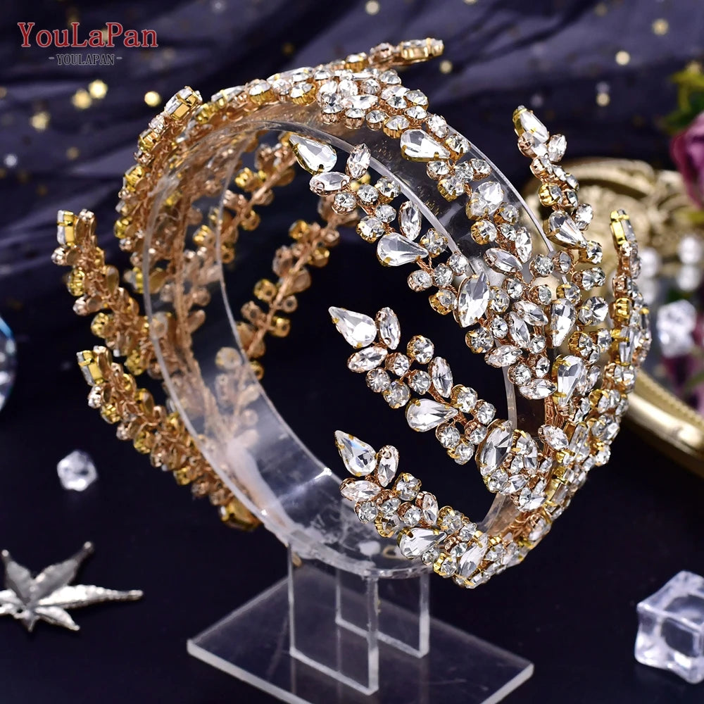 Sparkling Rhinestone Bridal Tiara - Elegant Crystal Wedding Headpiece for Bride, Princess, Prom & Special Occasions