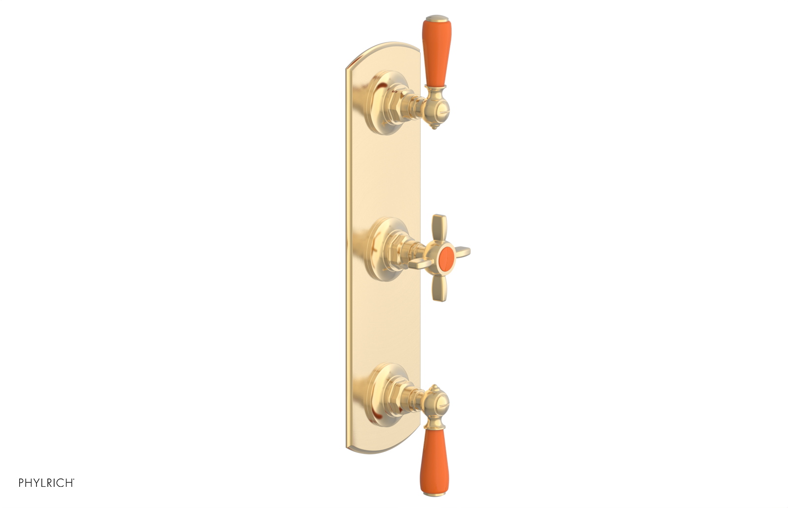 Jamestown Thermostatic Shower Valve with Dual Volume Control - Orange Accent Trim - Perfect for Modern Bathroom Renovations & Spa-Like Shower Experiences