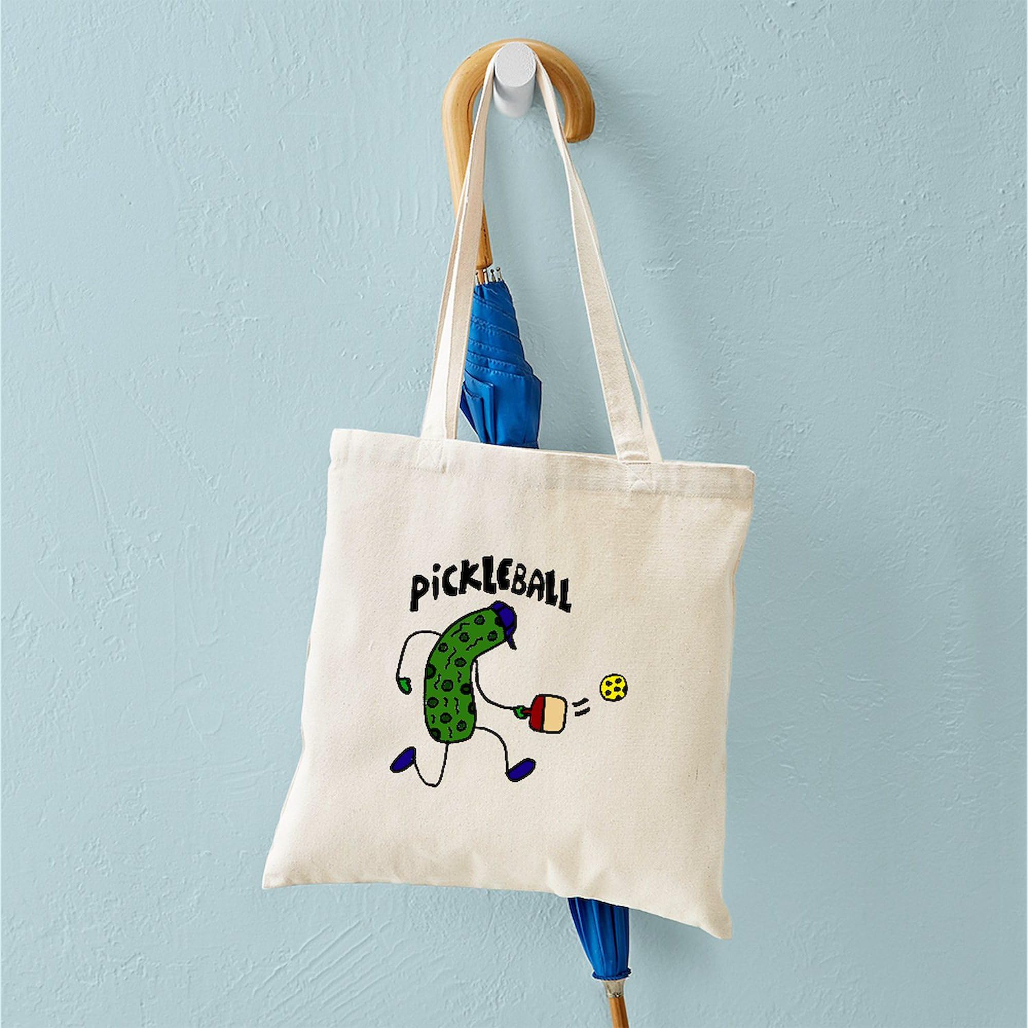 Pickleball Art Tote Bag - Natural Canvas Reusable Shopping Bag for Groceries, Beach & Sports | Eco-Friendly Gift for Pickleball Lovers