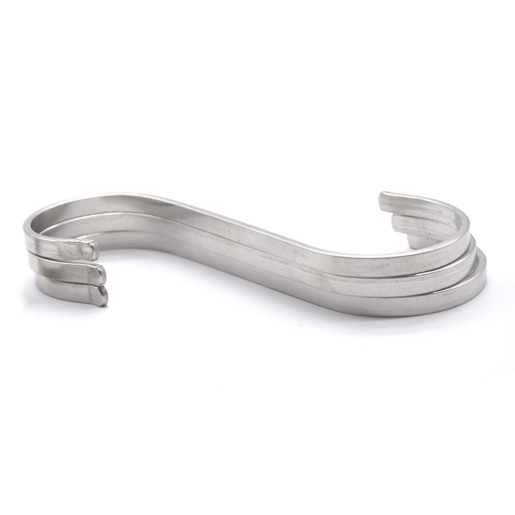 Heavy Duty 304 Stainless Steel S-Shaped Hooks - 10 Pack for Kitchen, Closet & Home Organization - Pot Pan Hanger, Storage Rack, Wall Mount Hooks for Hanging Utensils, Towels & Decor