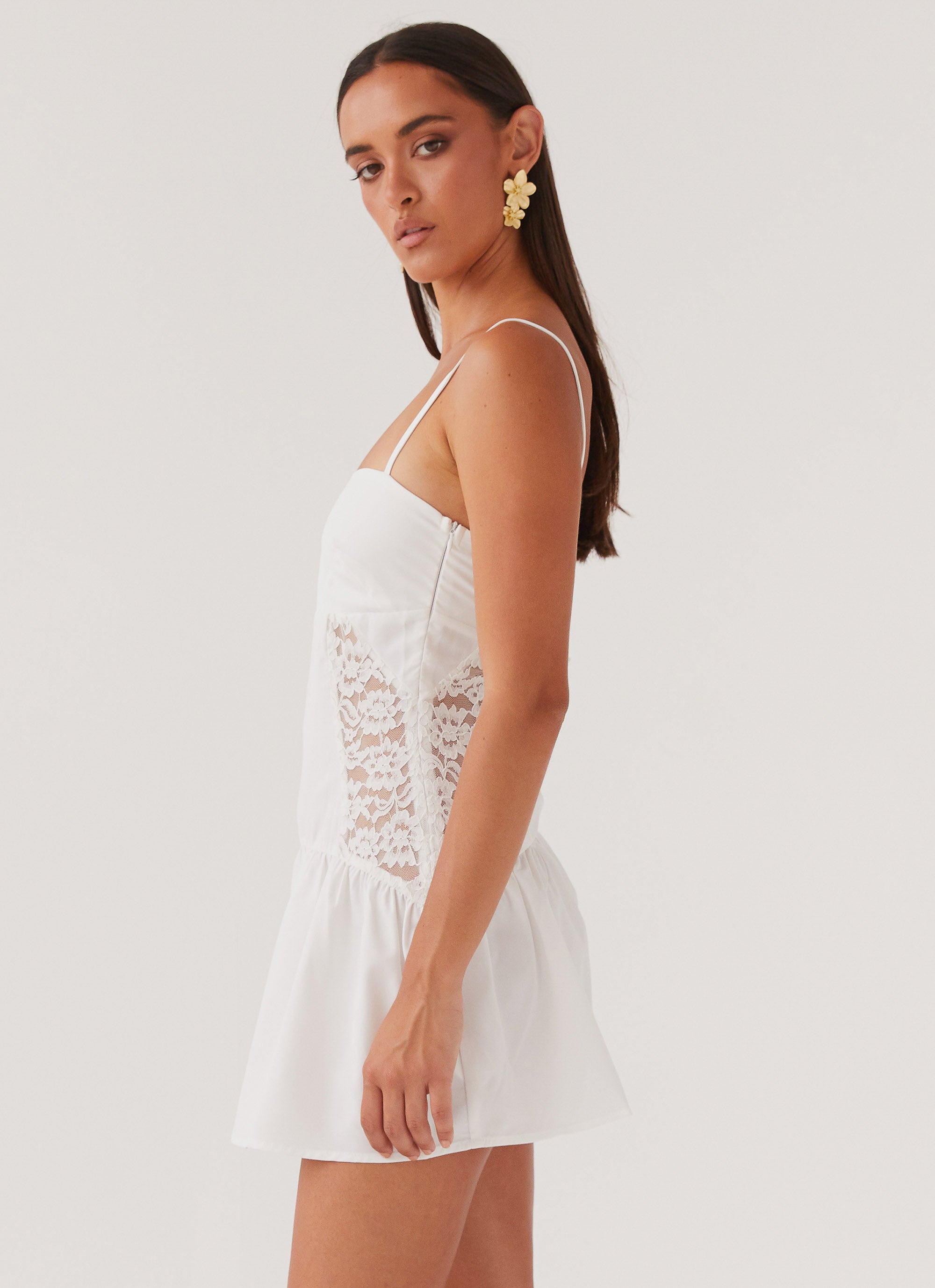 Soft Cotton Cloud Mini Dress for Women - Breathable & Comfortable White Summer Dress - Perfect for Beach, Vacation, and Casual Outings
