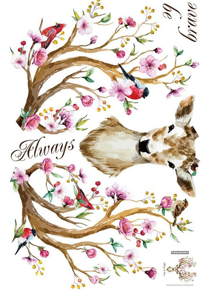 Creative Removable Deer Wall Stickers - Multicolor Home Decor for Bedroom, Living Room & Nursery - DIY Decorative Vinyl Art for Walls