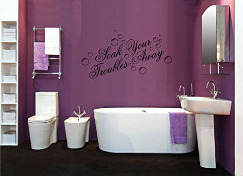 Relaxing Bubble Bath Vinyl Wall Decal - Inspirational Bathroom Quote Sticker for Home Decor, Car & Murals (LP5625) - Perfect for Spa Rooms, Nursery & Bedroom Accents