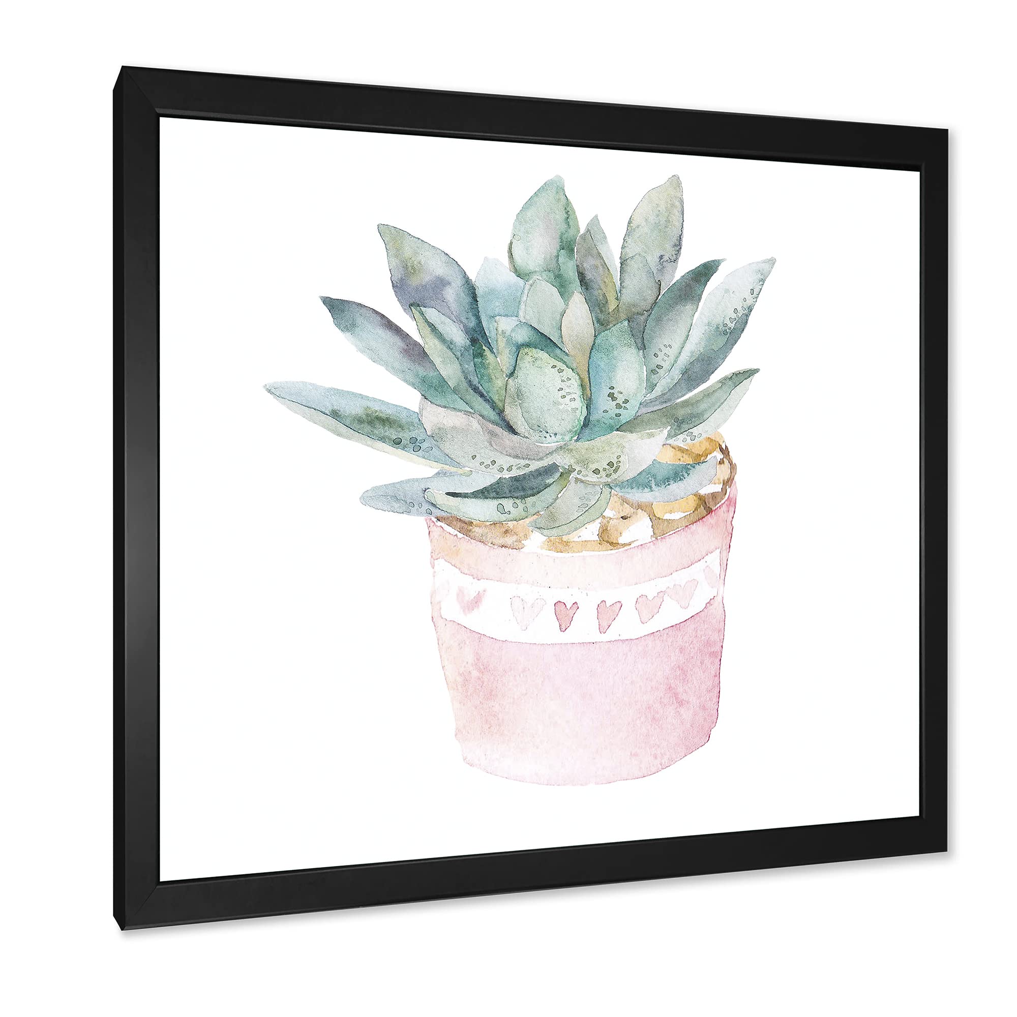 DesignQ Cactus and Succulent House Plants II Farmhouse Framed Wall Art - Botanical Decor for Living Room, Bedroom & Office - Perfect for Home, Apartment & Workspace Decor