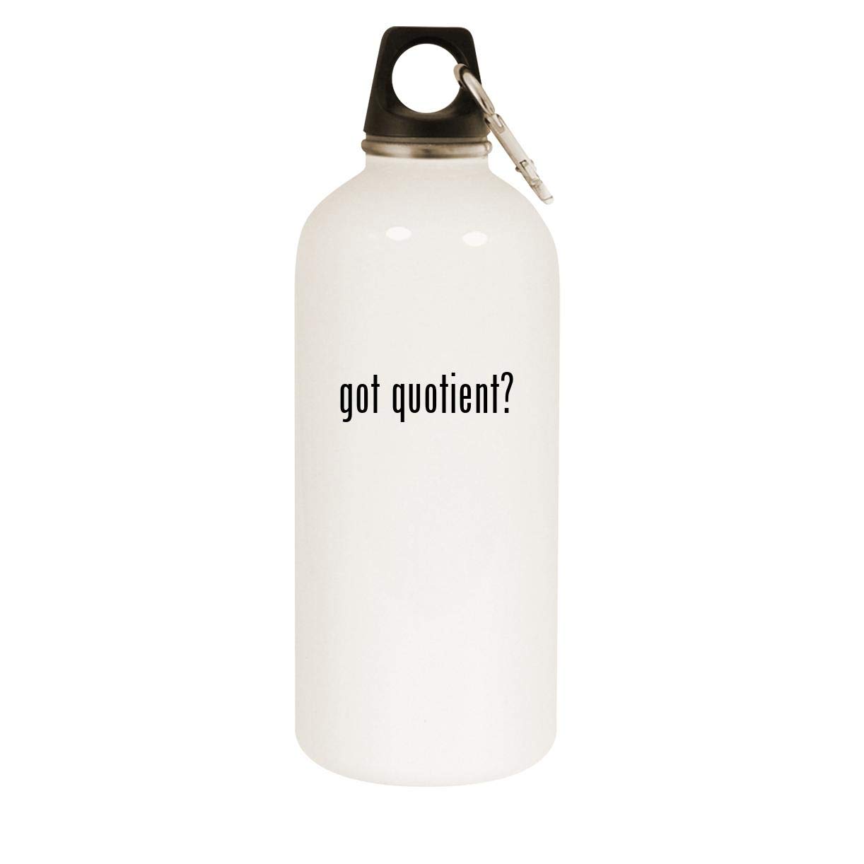 20oz Stainless Steel White Water Bottle with Carabiner - Insulated Leakproof Reusable Water Bottle for Hiking, Gym & Outdoor Activities