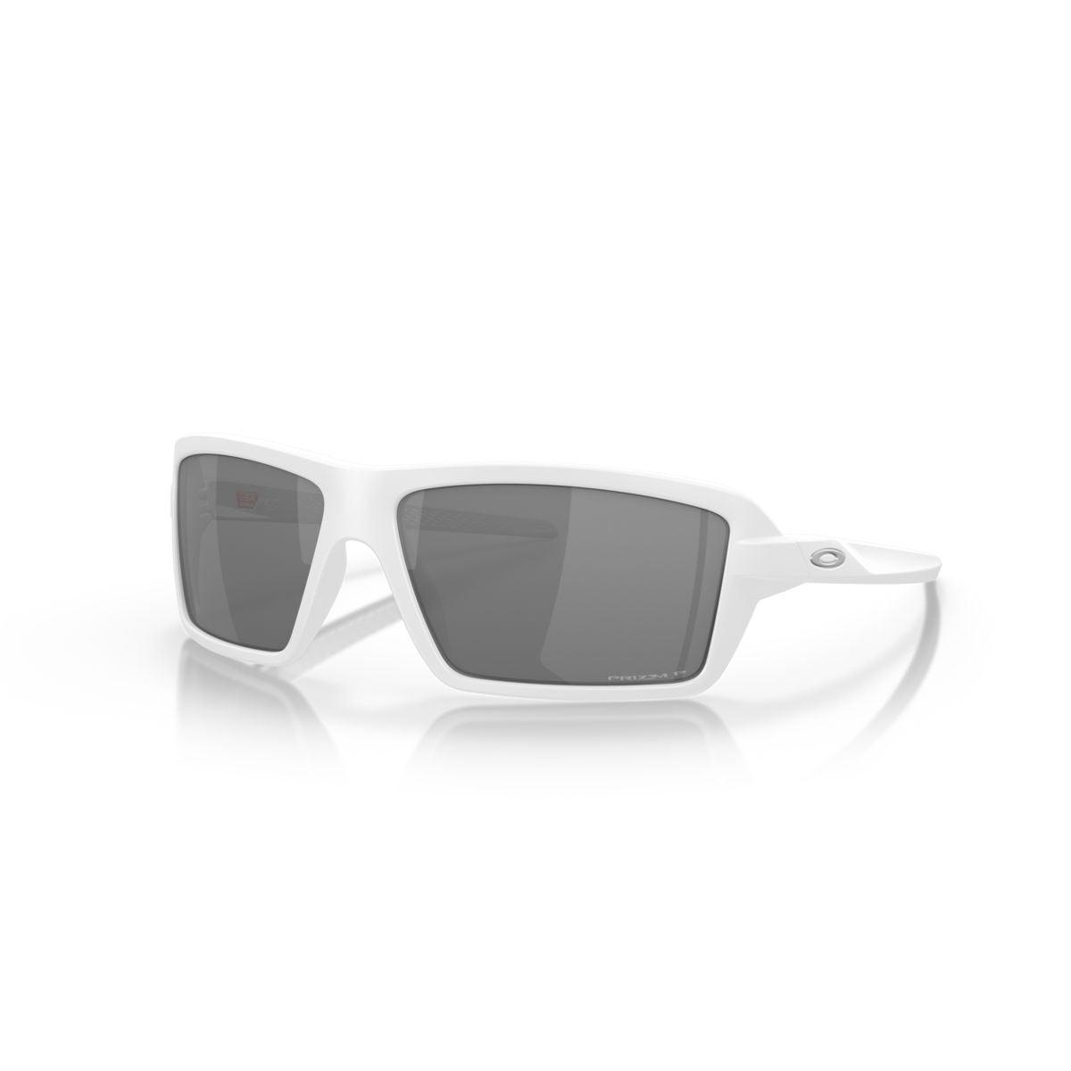 Oakley Cables Matte White/Prizm Black Polarized Sunglasses 0OO9129 912914 - Stylish UV Protection for Outdoor Sports & Driving