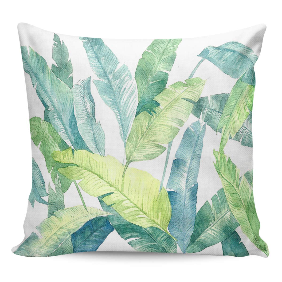 CHARMHOME Square Throw Pillow Covers 24x24 Inch - Watercolor Tropical Banana Leaf Print Decorative Cushion Cases for Sofa, Couch & Bed - Perfect for Boho Home Decor, Living Room Accents & Tropical Bedroom Styling