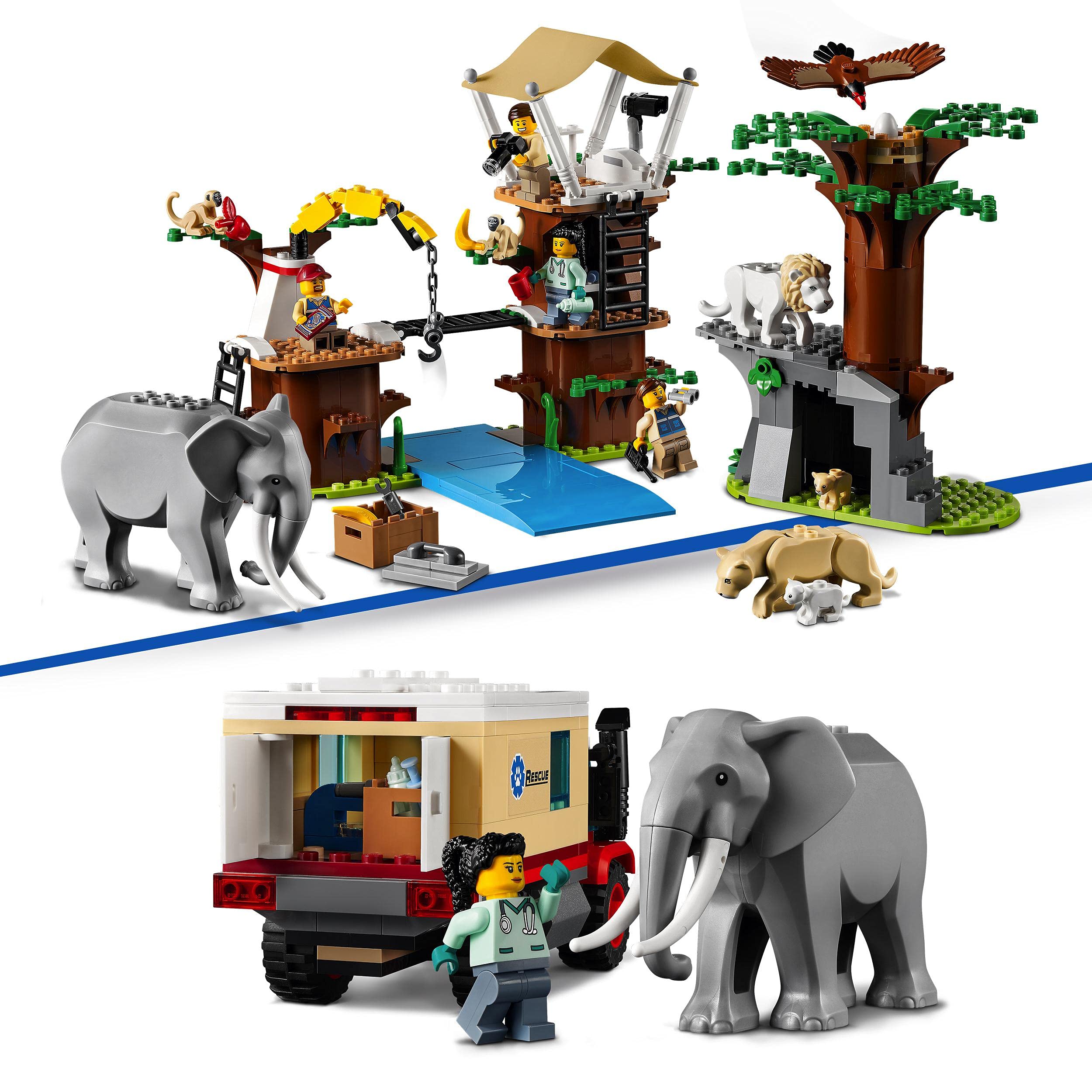 LEGO City Wildlife Rescue Camp Building Toy Set for Kids - Creative Play & Animal Rescue Adventure | Perfect for Birthday Gifts & STEM Learning Activities