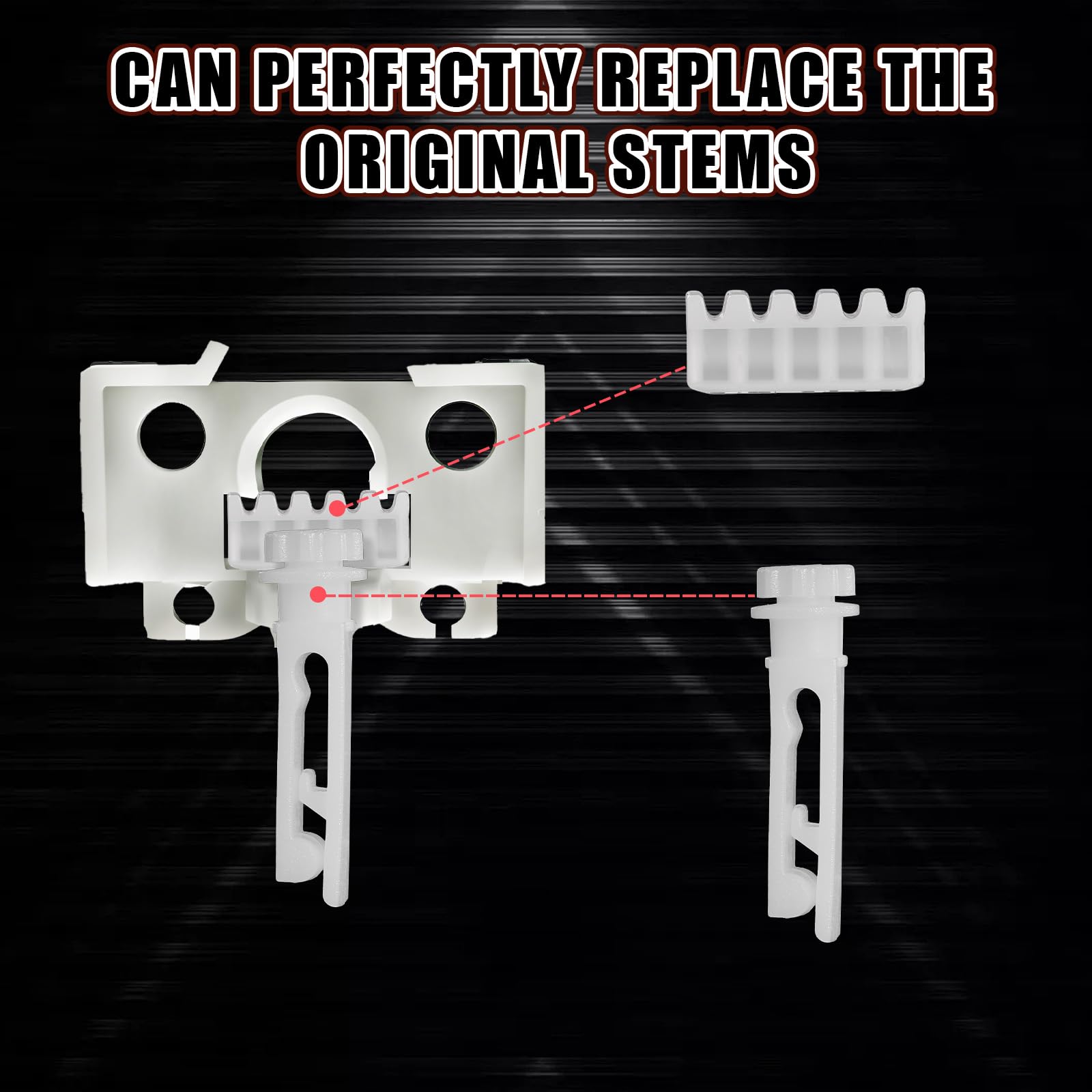 Vertical Blinds Replacement Stem and Gear Set (12 Pack) - White Window Blinds Repair Parts for Headrail & Carrier - Durable Curtain Accessories for Home & Office Window Treatments