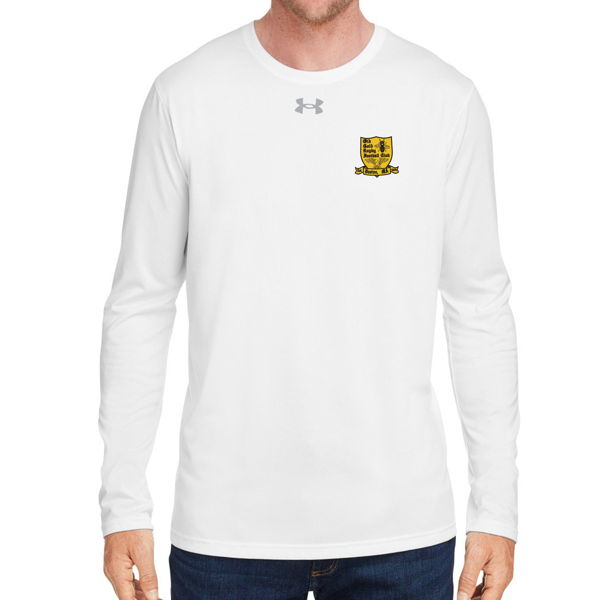 Old Gold RFC UA Team Tech Long Sleeve T-Shirt - Breathable & Comfortable for Sports & Casual Wear