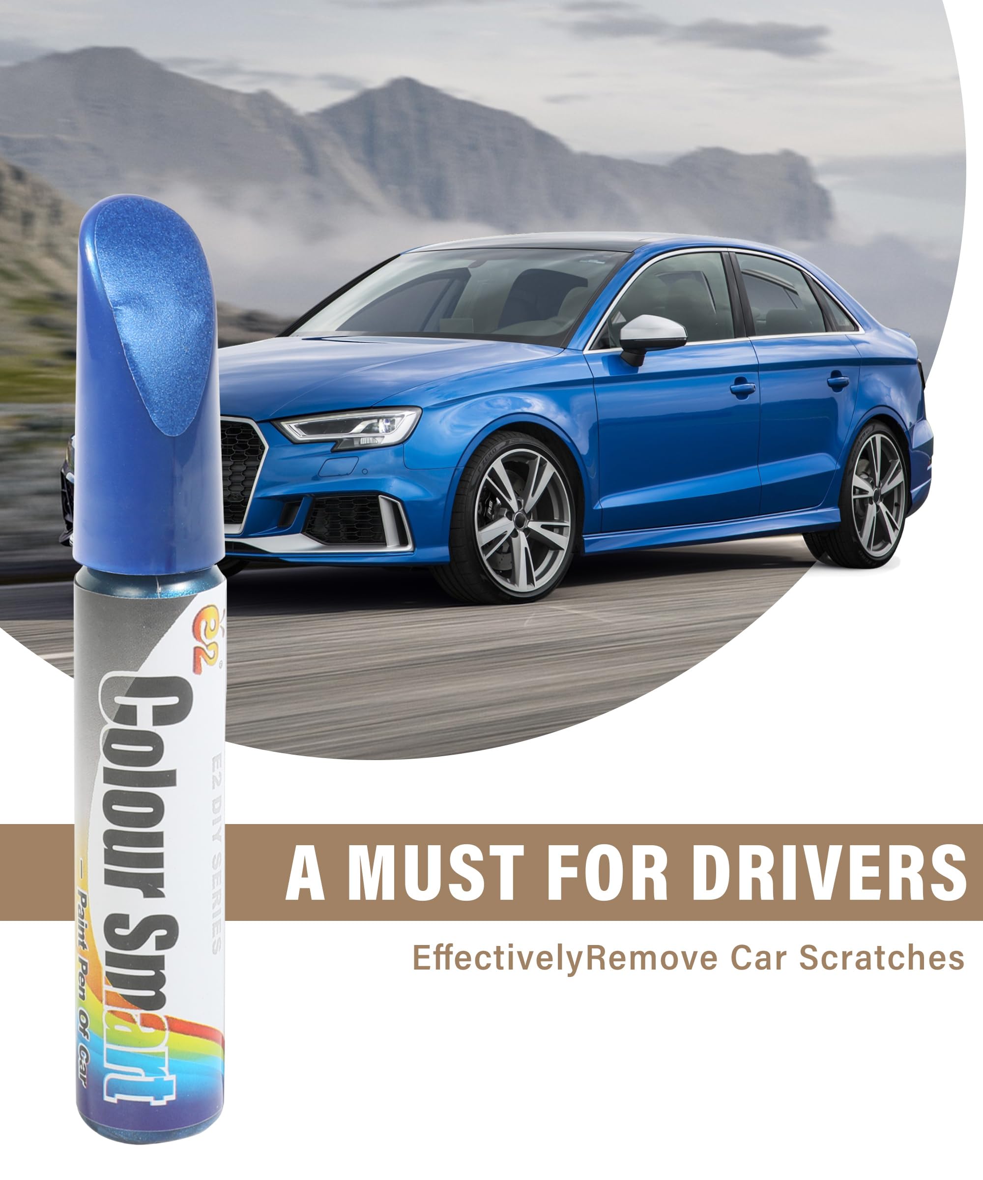 Blue Car Scratch Remover & Repair Kit - Universal Touch Up Paint Pen for Deep Scratches on Vehicles | Perfect for Car Accessories, DIY Auto Body Repair & Paint Restoration