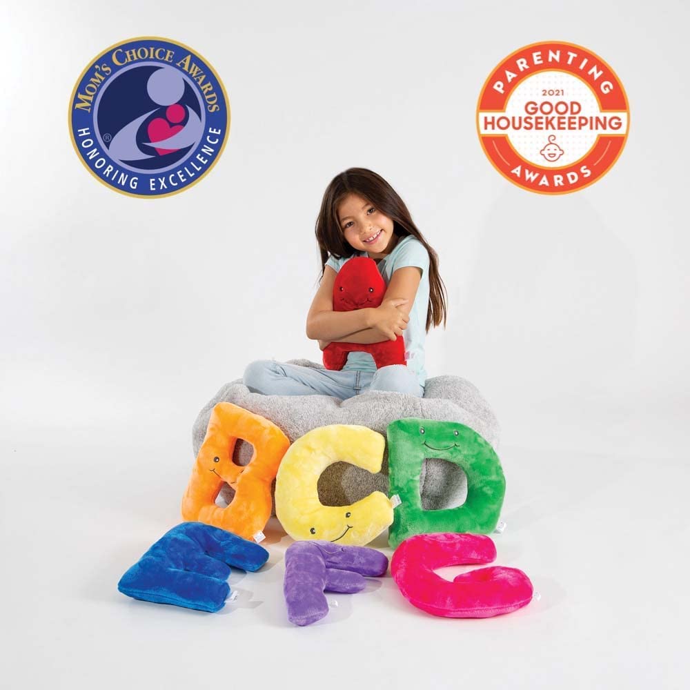 Educational Alphabet Plush Toys - 26-Piece Rhino Grey ABC Learning Set with Large 11