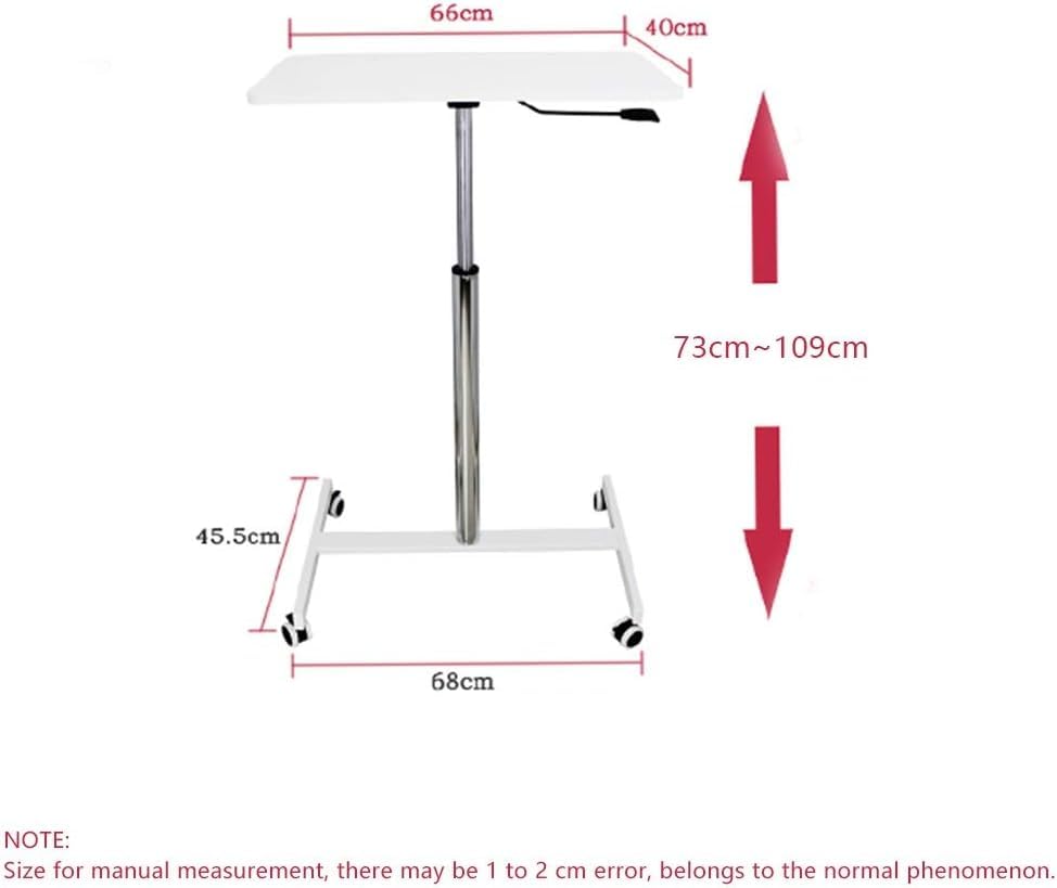 POCHY Adjustable Overbed Table - Portable Standing Desk with Wheels & Carbon Steel Frame, Height Adjustable for Laptop, Reading, or Eating in Bed - Perfect for Home Office, Hospital, or Dorm Room