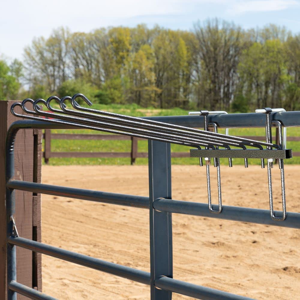 Pro Mini Swing Arm Blanket & Saddle Pad Rack - Gray Space Saving Stable Organizer with Adjustable Hooks & No Tip Design | Heavy Duty Extended Support Braces | 7 Year Warranty | Perfect for Horse Tack Rooms, Barns & Equestrian Storage