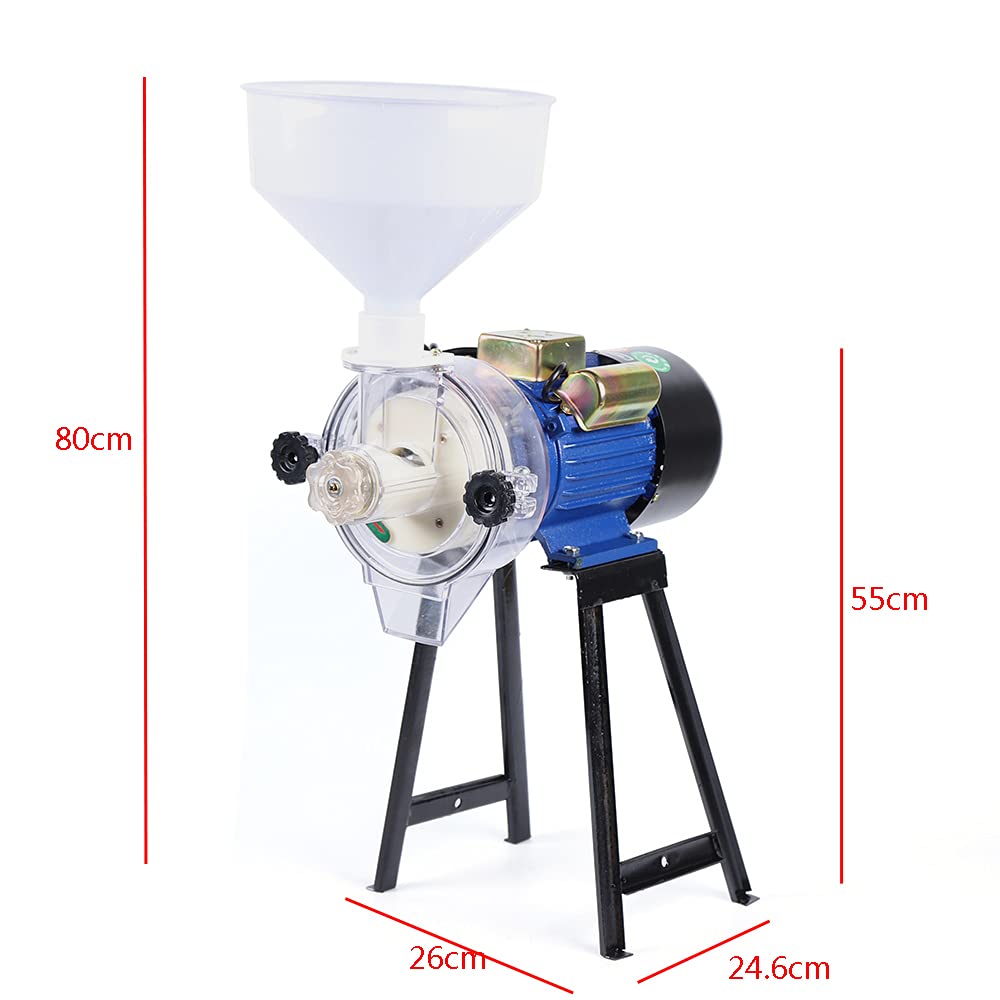 2200W Commercial Electric Grain Grinder - Heavy Duty Corn, Wheat & Feed Mill with Hopper - Perfect for Home Brewing, Bakery & Farm Use - Wet & Dry Grinding