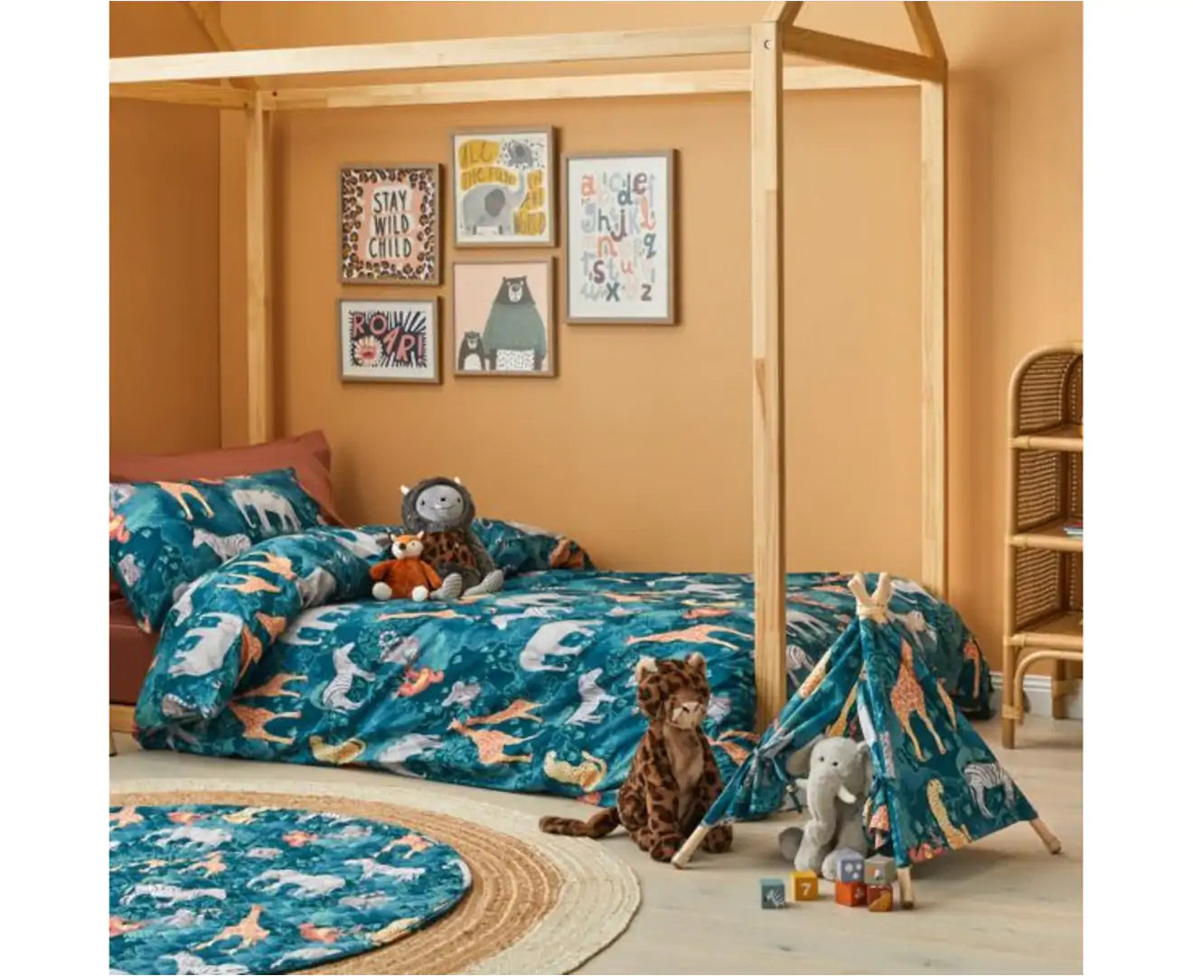 Jiggle & Giggle Jungle Explorer Mini Toy Teepee Tent for Kids - Indoor Outdoor Playhouse, Camping Pretend Play, Reading Nook & Imaginative Play Space