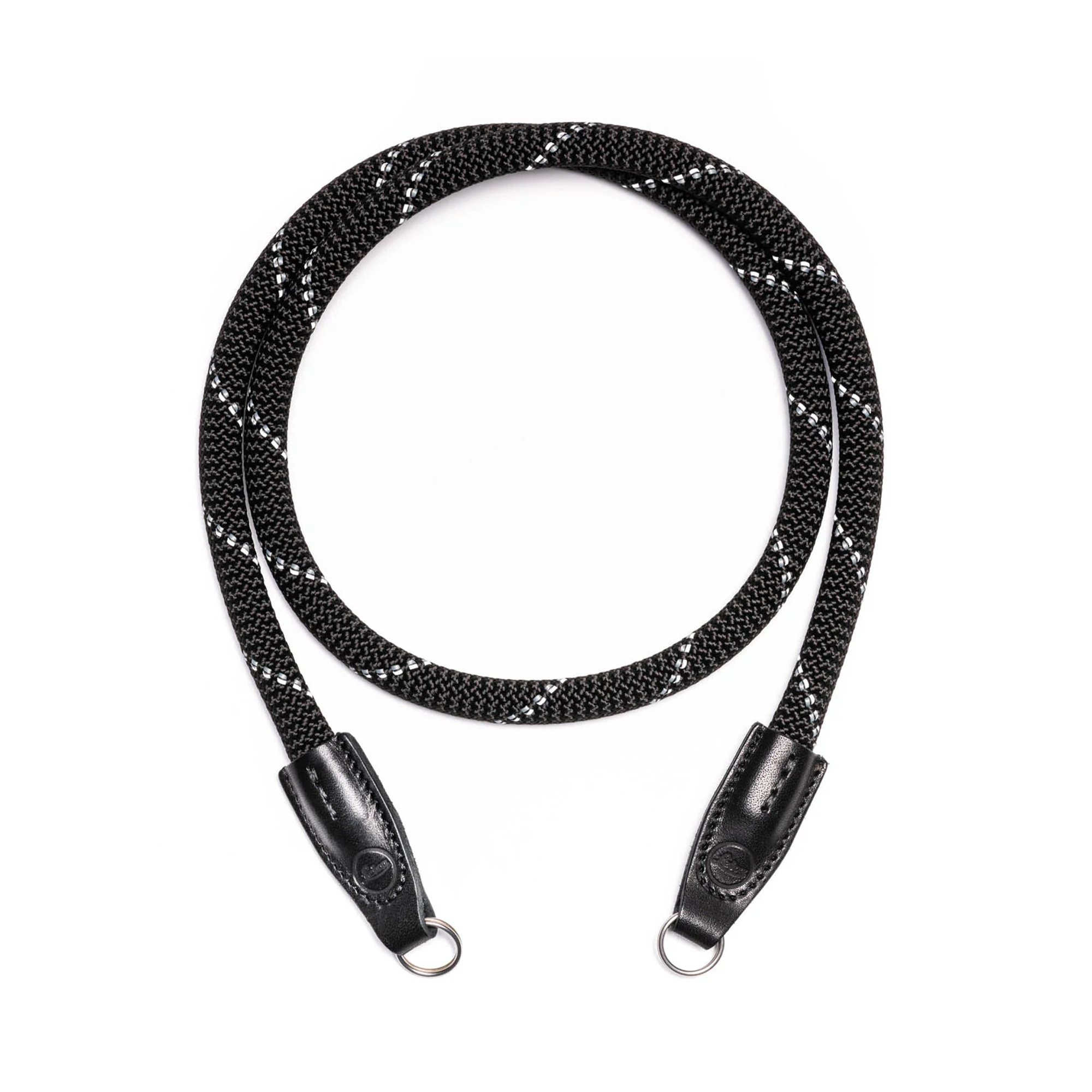 Cooph Rope Camera Strap with Split Ring - 39.4 Inch (100cm) Adjustable Neck Strap for DSLR, Mirrorless Cameras - Black Reflective Nylon - Perfect for Travel, Hiking & Outdoor Photography