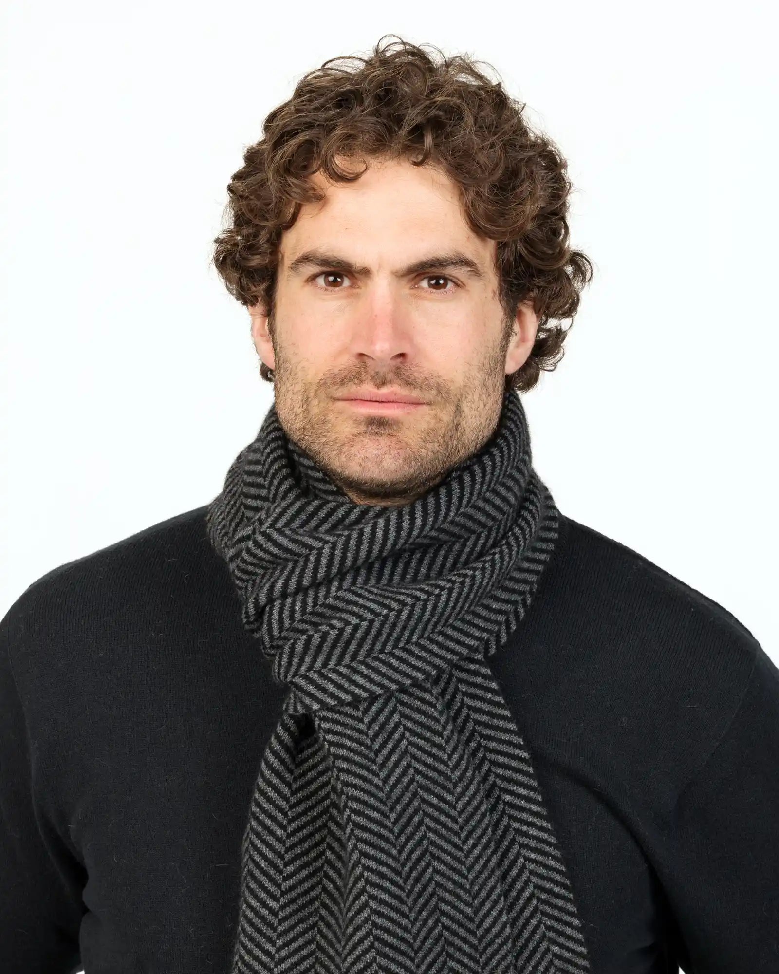 Stylish Black Parquet Scarf NX893 - Soft & Warm Winter Fashion Accessory for Women & Men | Perfect for Cold Weather, Office, and Outdoor Activities