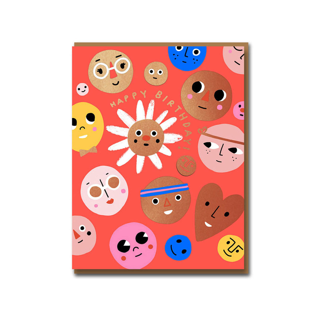 Happy Faces Greeting Card - Colorful Birthday & Thank You Cards for Friends & Family - Perfect for Celebrations, Anniversaries & Special Occasions