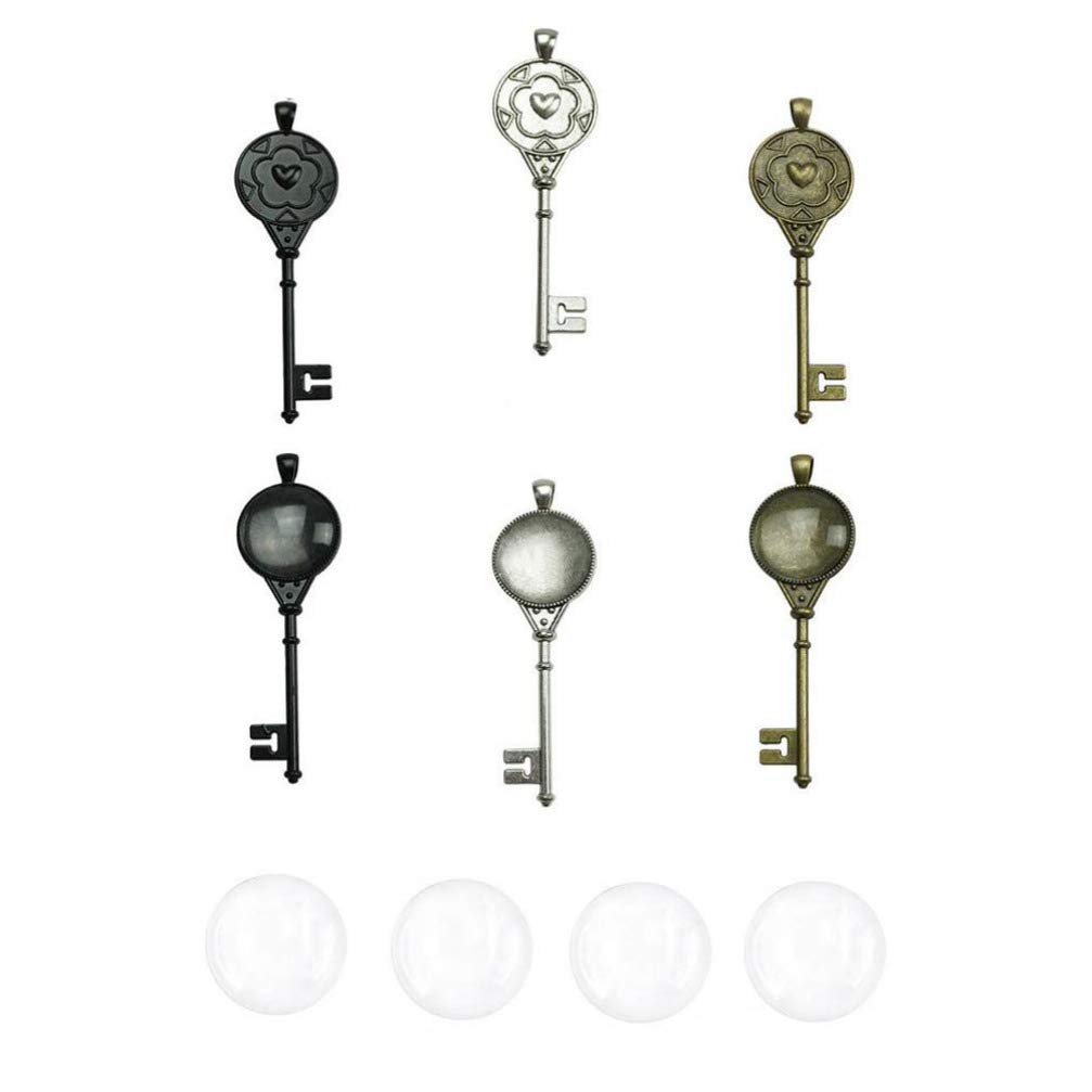 36pcs Vintage Pendant Trays Set - Jewelry Making DIY Cabochon Settings with Random Colors for Necklace, Bracelet & Earring Crafting | Perfect for Handmade Jewelry, Gifts & Craft Projects