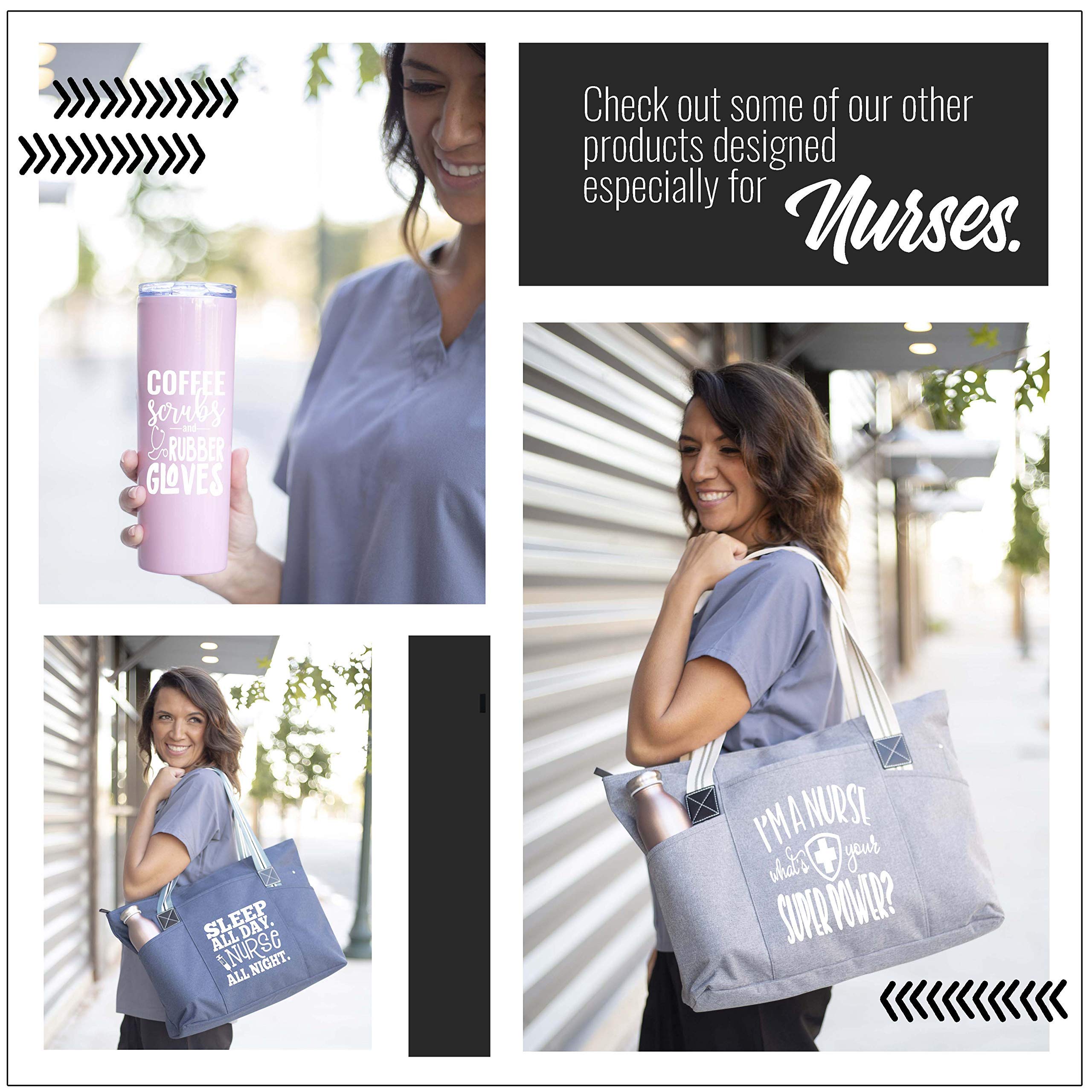 **Large Nurse Tote Bag for Work - Durable Medical Bag with Zipper, Multiple Pockets & Reinforced Straps - Spacious Nursing Bag for Women | Perfect for Hospital Shifts, Clinical Duties & Christmas Gifts**