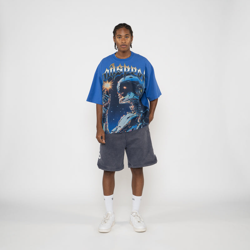 Godspeed New York Sputnik Moment Graphic T-Shirt - Royal Blue - Vintage Inspired NYC Streetwear for Urban Fashion & Casual Outfits