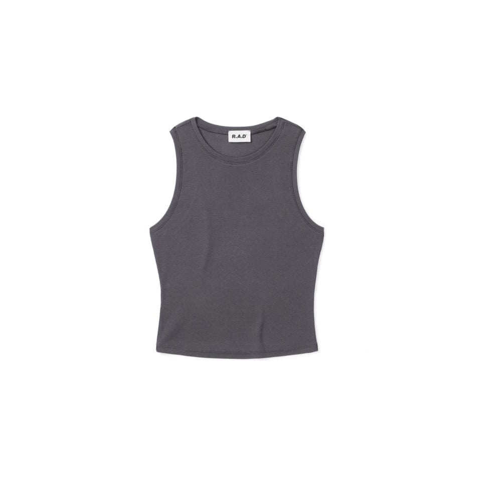 Premium Rib Tank Top in Deep Gray - Soft & Comfortable Women's Casual Wear for Everyday Outfits & Layering