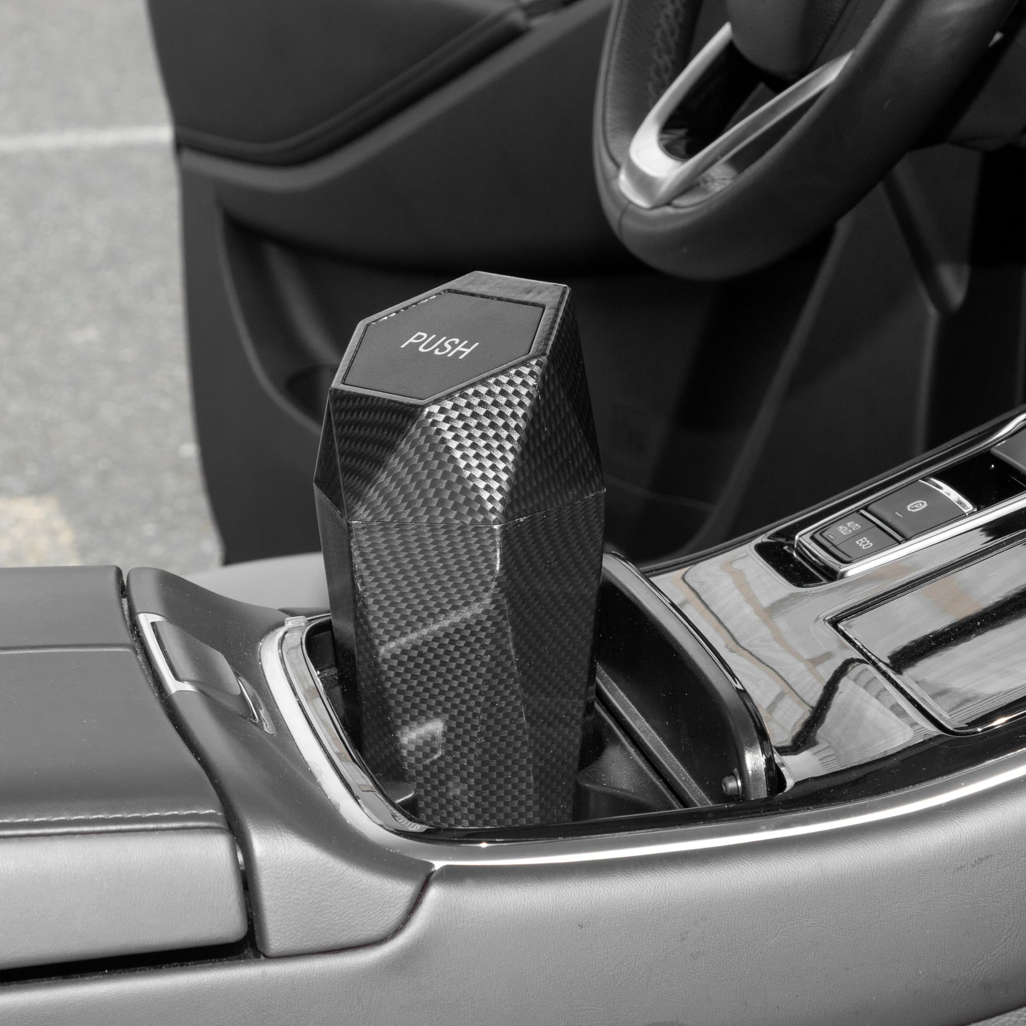 Portable Car Trash Can with Carbon Fiber Pattern - 3.5