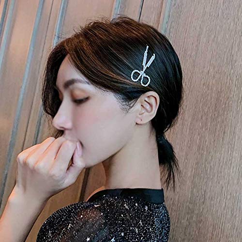 Gold Silver Letter Hair Clip with Sweet Flower Leaf Crystal Design - Elegant Alloy Hairgrip for Women & Girls - Hairpins Headwear Accessories (Multiple Colors) - Perfect for Weddings, Parties & Everyday Styling