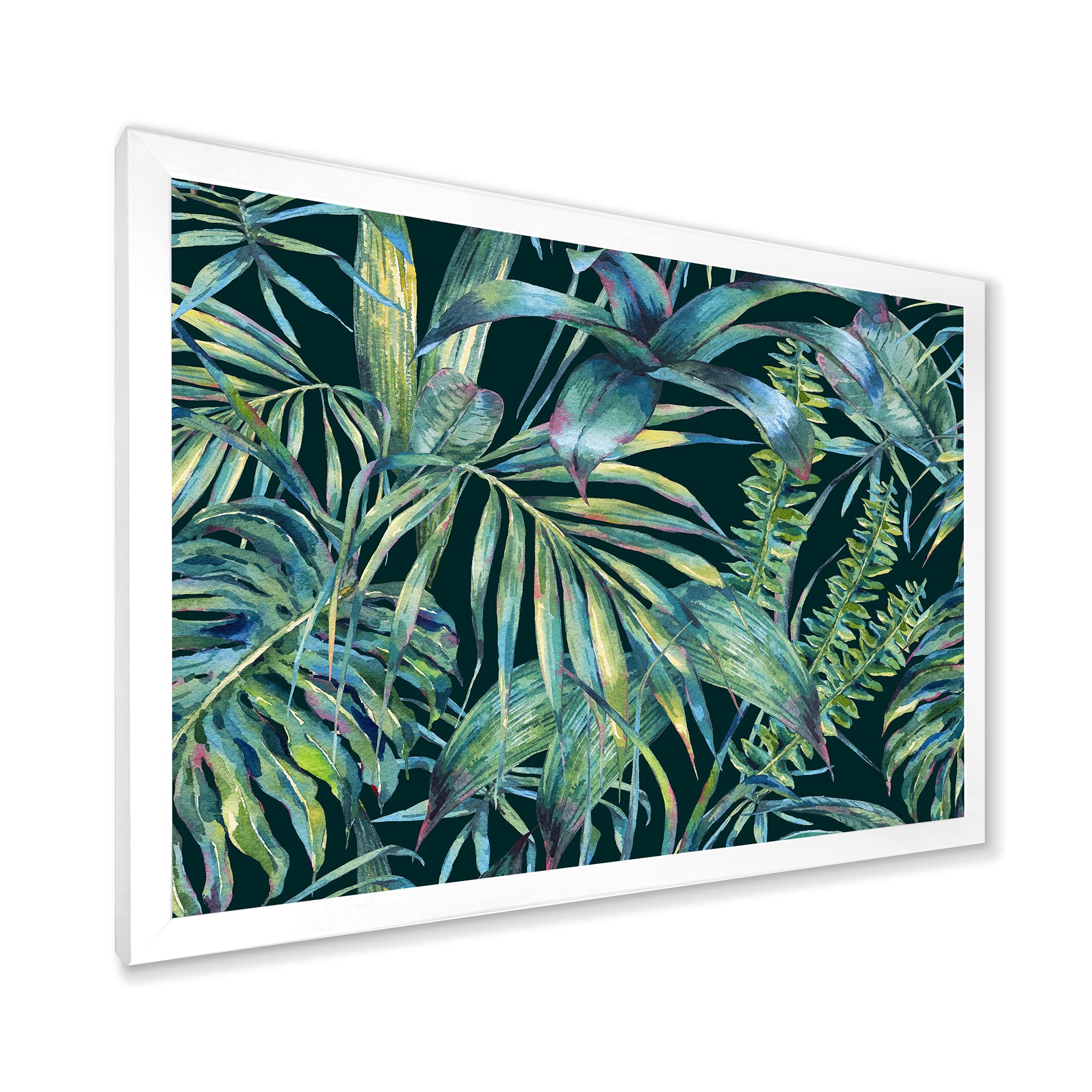 Exotic Tropical Leaves Framed Wall Art - Natural Botanical Decor for Living Room, Bedroom & Office