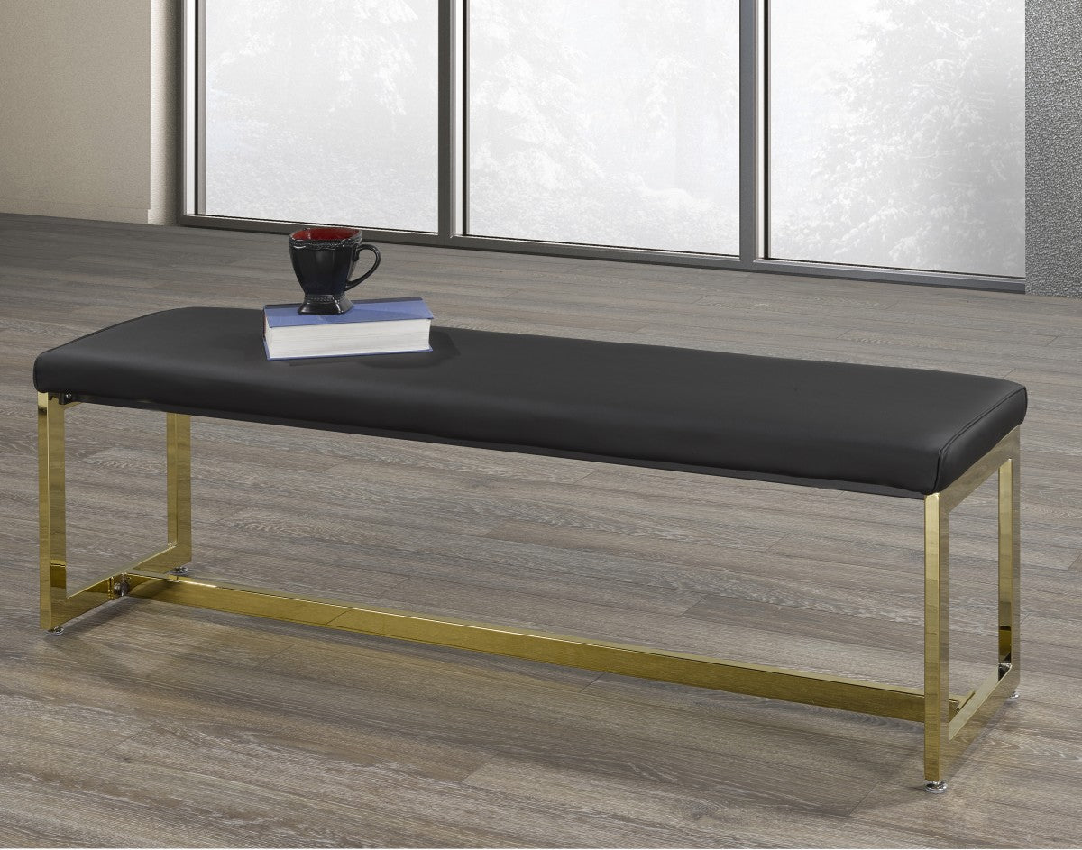 6-Piece Modern Dining Set in Black & Gold - Elegant Kitchen & Dining Room Furniture for Small Spaces & Apartments