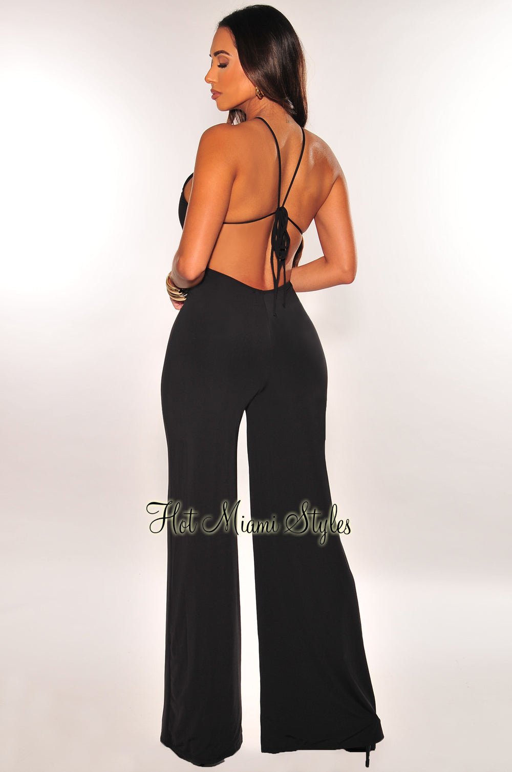 Black Halter Wide Leg Jumpsuit for Women - Stylish Summer Romper with Pockets | Perfect for Beach Vacations, Parties & Casual Outings
