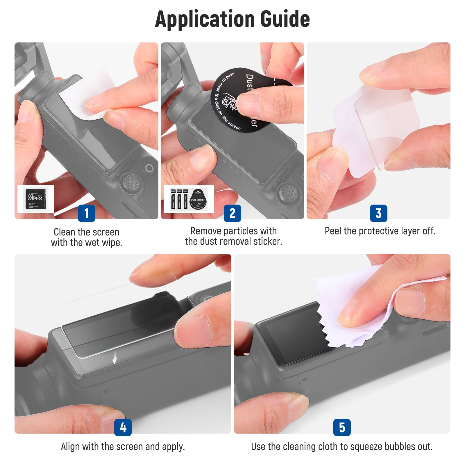 NEEWER CA128 Tempered Glass Screen Protector for DJI Osmo Pocket 3 - HD Clear, Anti-Scratch, Bubble-Free, Easy Installation - Perfect for Vlogging, Travel & Outdoor Shooting
