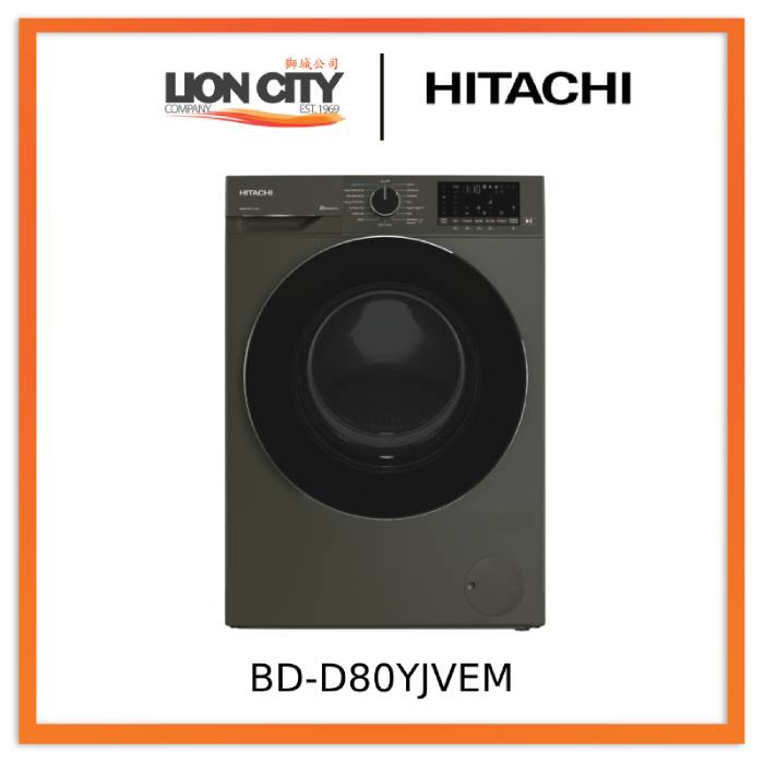 Hitachi BD D80YJVEM 8kg Washer and 5kg Dryer Combo - Energy Efficient Laundry Machine for Apartments, Small Homes & RVs
