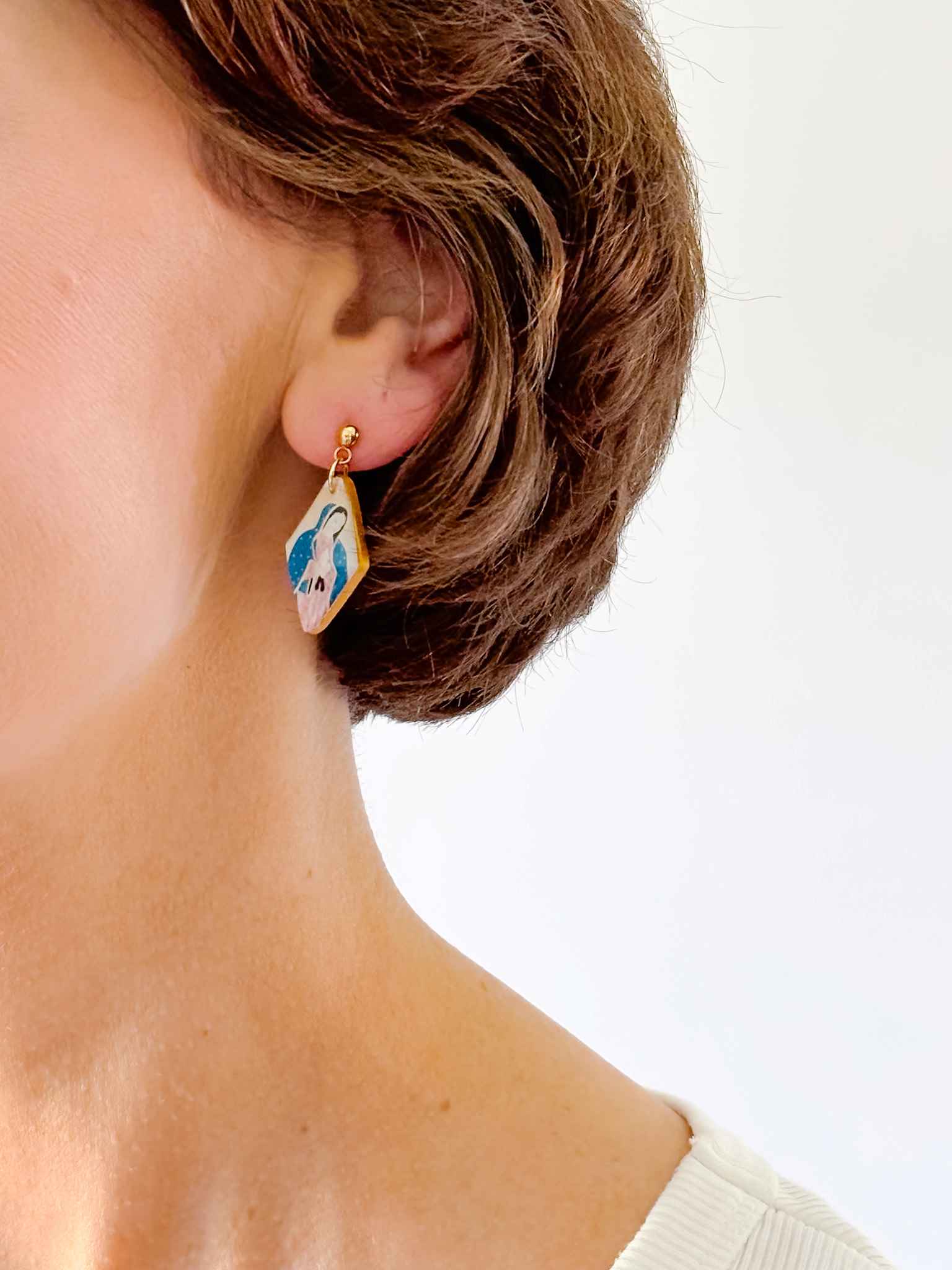 Handmade Our Lady of Guadalupe Earrings - Religious Jewelry for Women - Perfect for Church, Prayer & Special Occasions