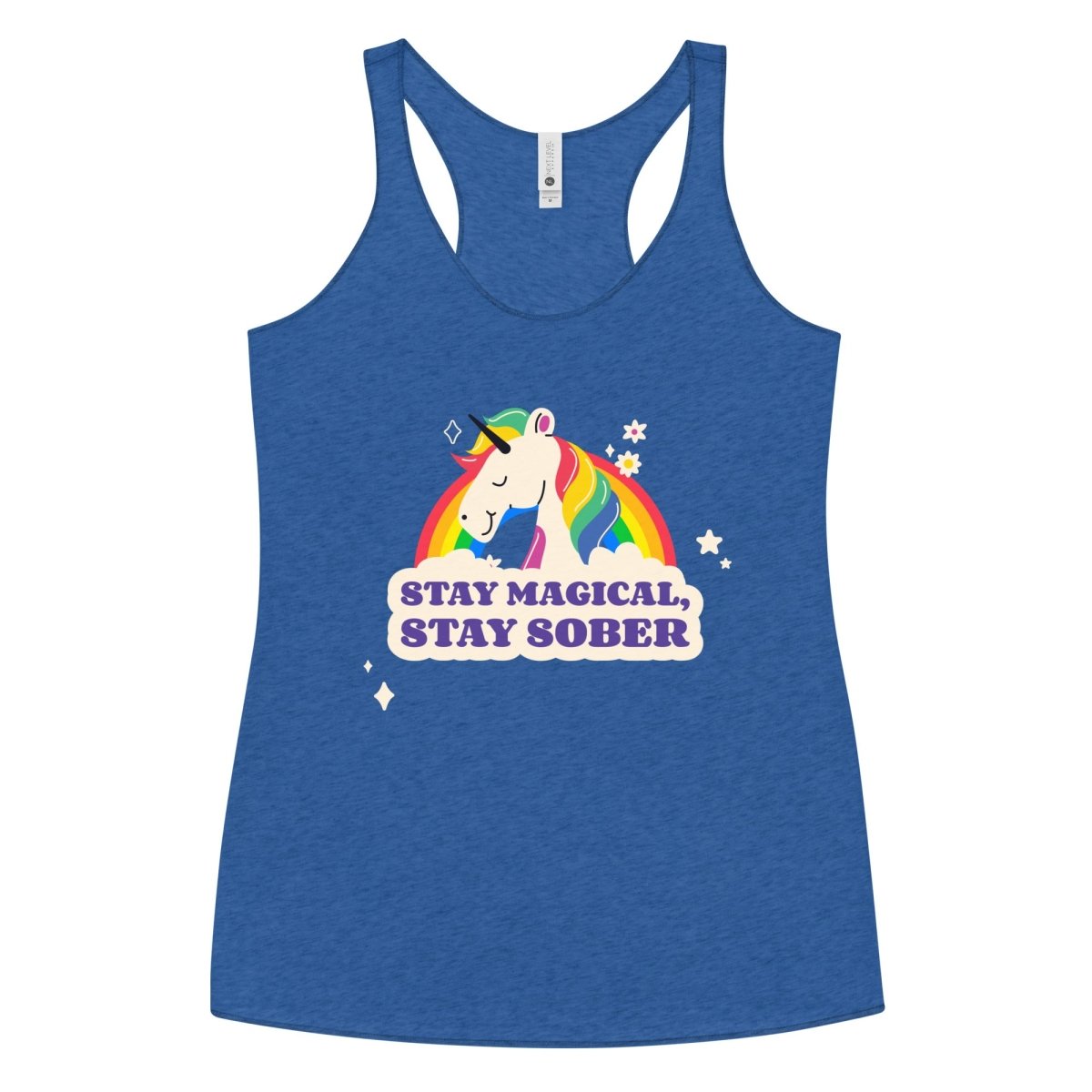 Stay Magical Stay Sober Women's Racerback Tank Top - Comfortable Workout & Yoga Apparel for Fitness & Casual Wear