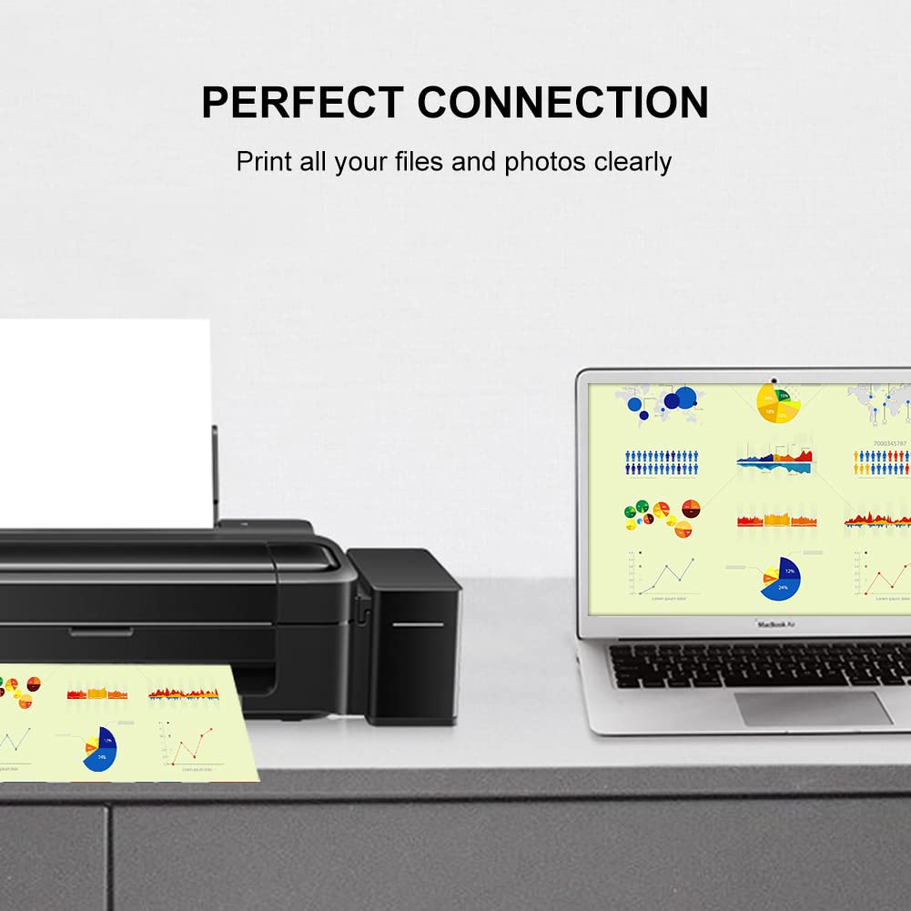 USB C to USB B Printer Cable - High Speed Braided for HP Brother Lexmark - Office & Home Printing