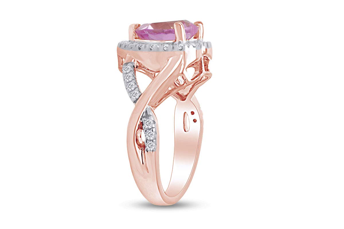 925 Sterling Silver Simulated Tourmaline Heart Cross Ring for Women - Elegant Jewelry Gift for Valentine's Day, Anniversary & Special Occasions