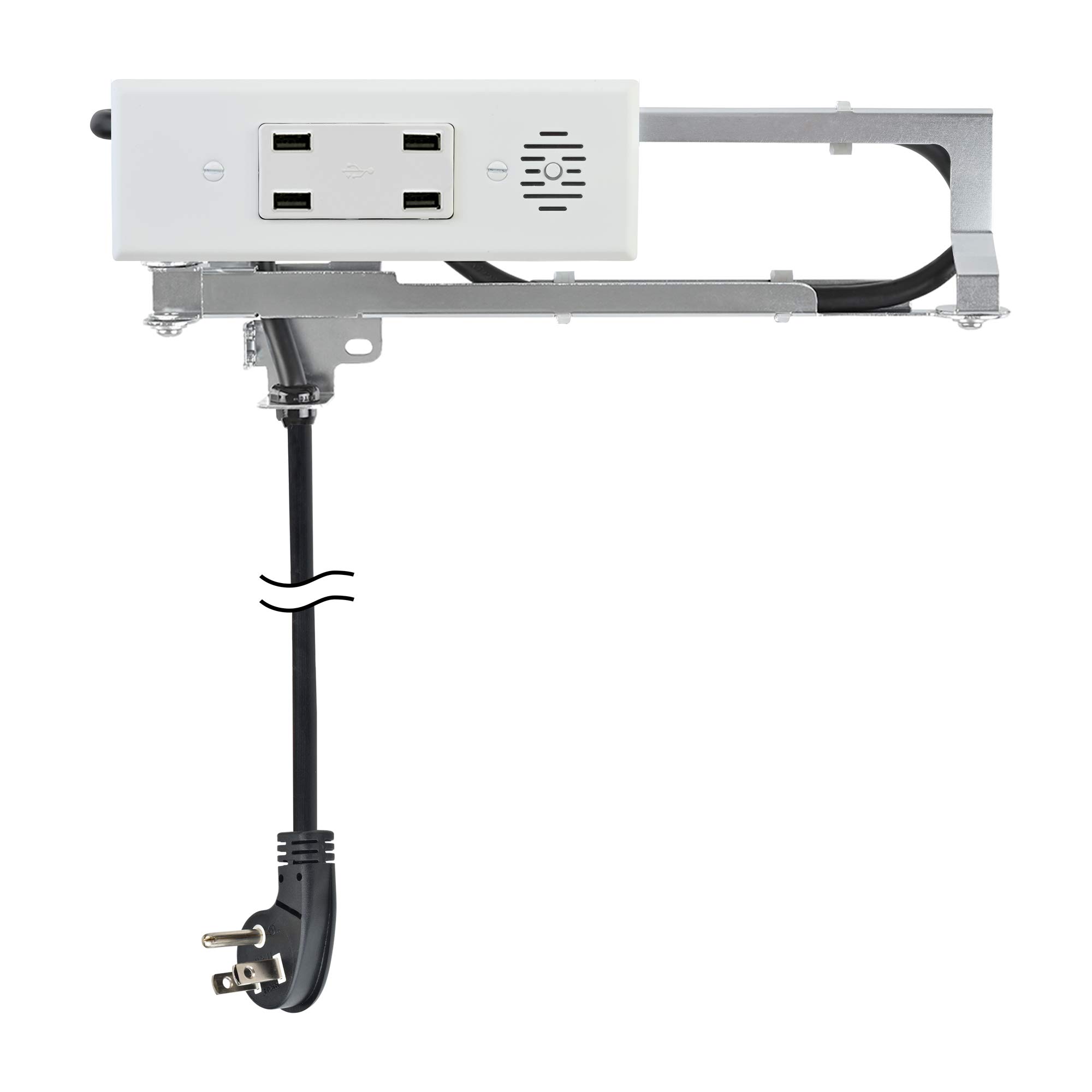 Docking Drawer Blade In-Drawer Outlet with Integrated Safety Shutoff - 4 USB-A Ports, White | Perfect for Kitchen, Office & Bedroom Organization