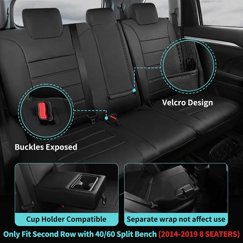 Premium Custom Toyota Highlander Seat Covers - Waterproof & Durable Neoprene Fabric - Perfect for Road Trips, Camping & Family Adventures