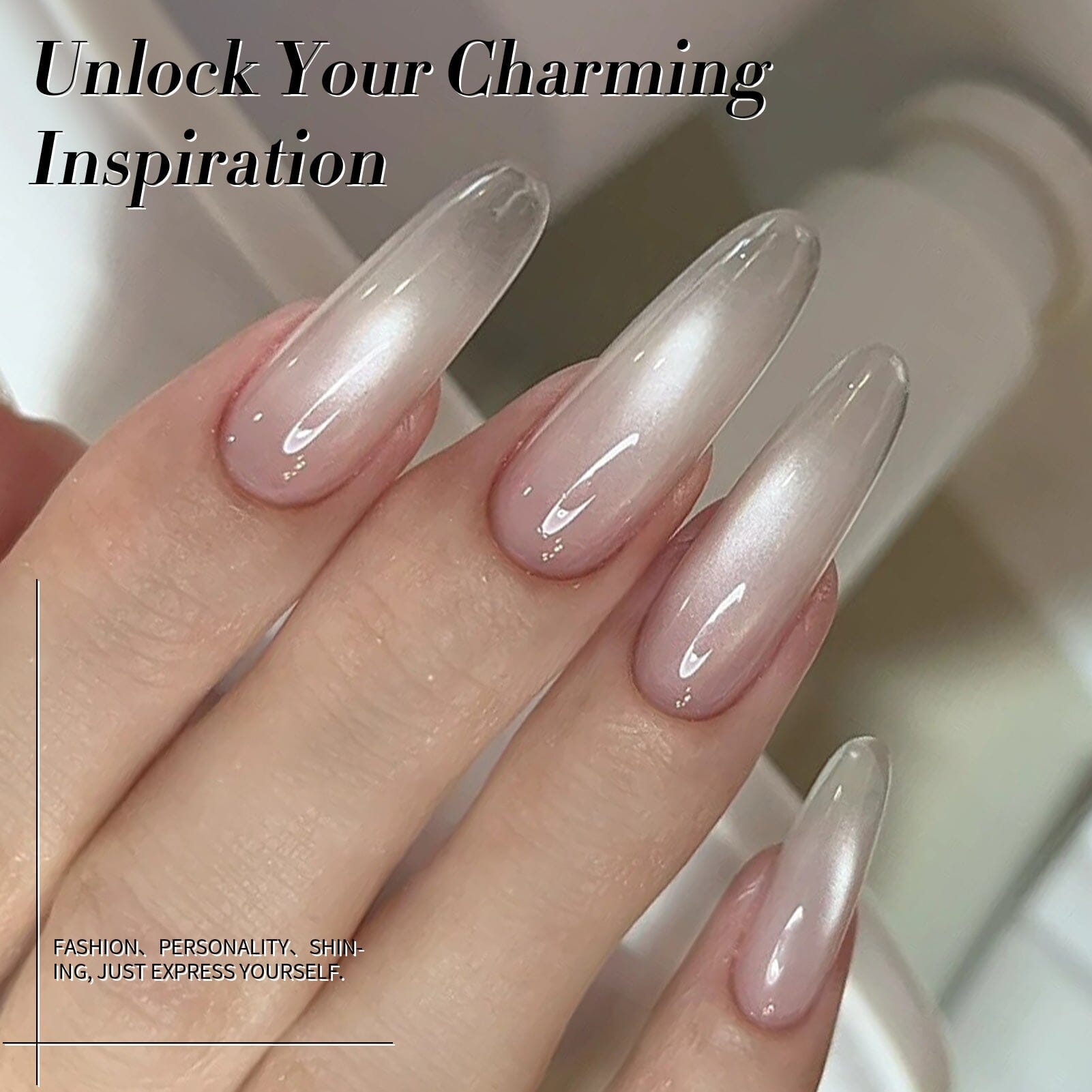 White Cat Magnetic Gel Polish MY77 - 15ml Flowing Light White Nail Polish for Salon & Home Manicures - Perfect for Nail Art, French Tips & Special Occasions