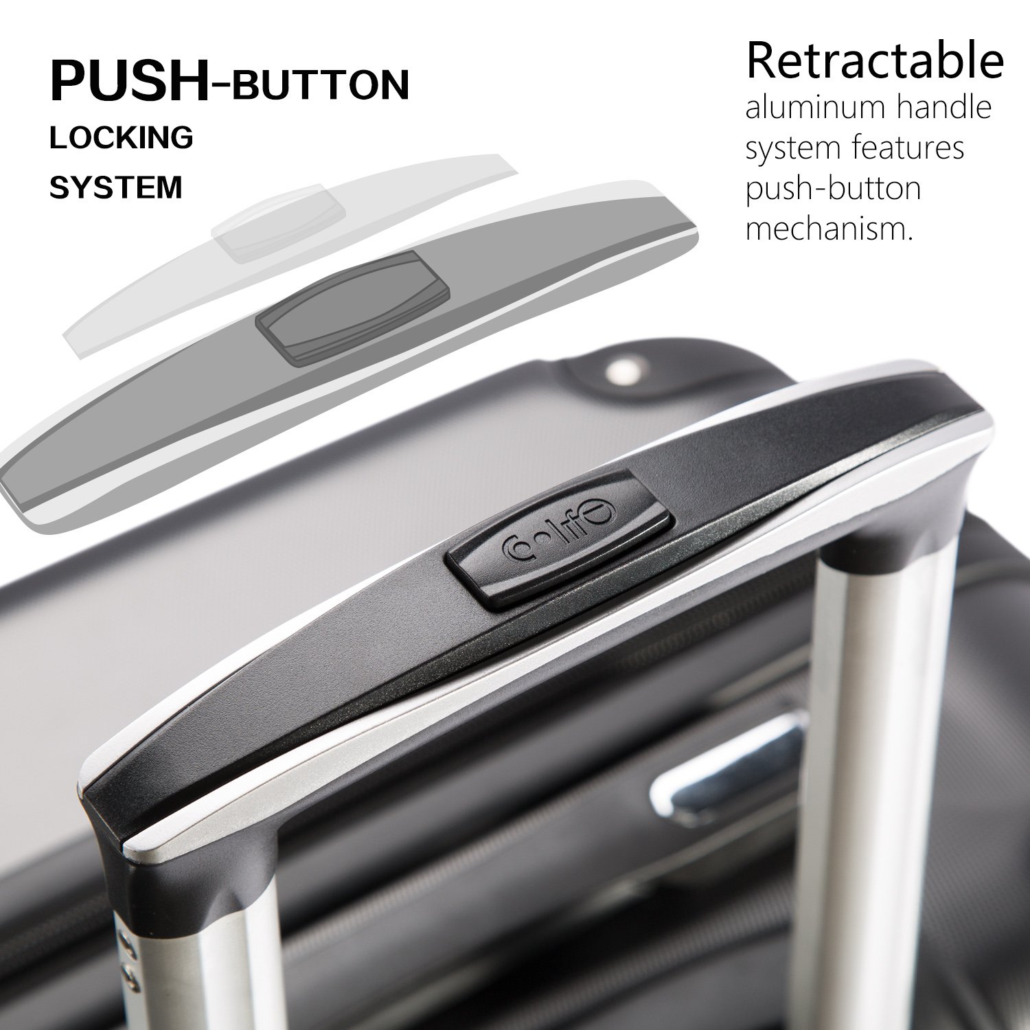 Coolife Hardside Carry-On Luggage with TSA Lock, Spinner Wheels & Telescopic Handle - Perfect for Air Travel, Business Trips & Weekend Getaways