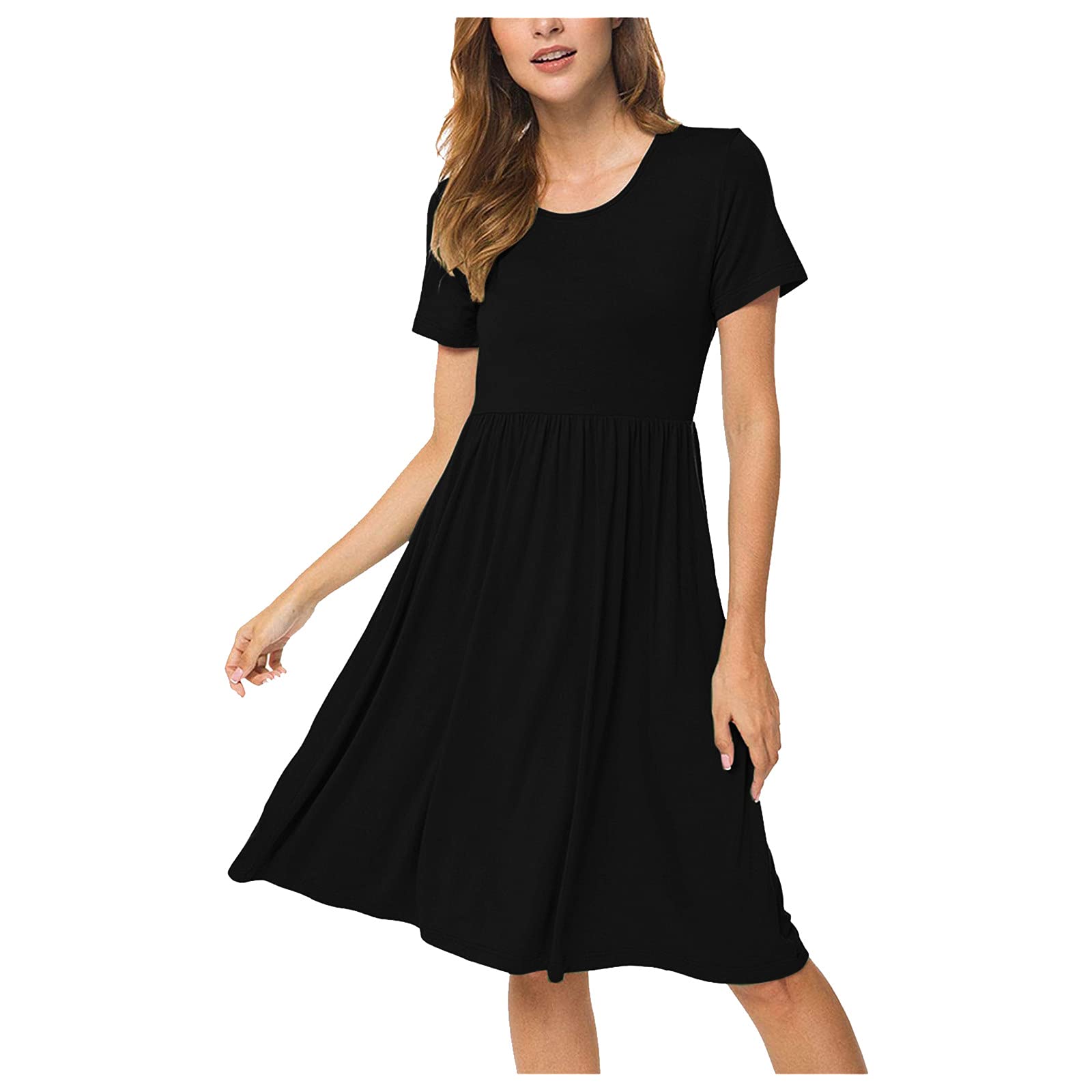 ETHKIA Women's Casual Summer Dresses - Short Sleeve Flowy Sundress for Beach, Vacation & Daily Wear | Cute Comfortable Dress for Women