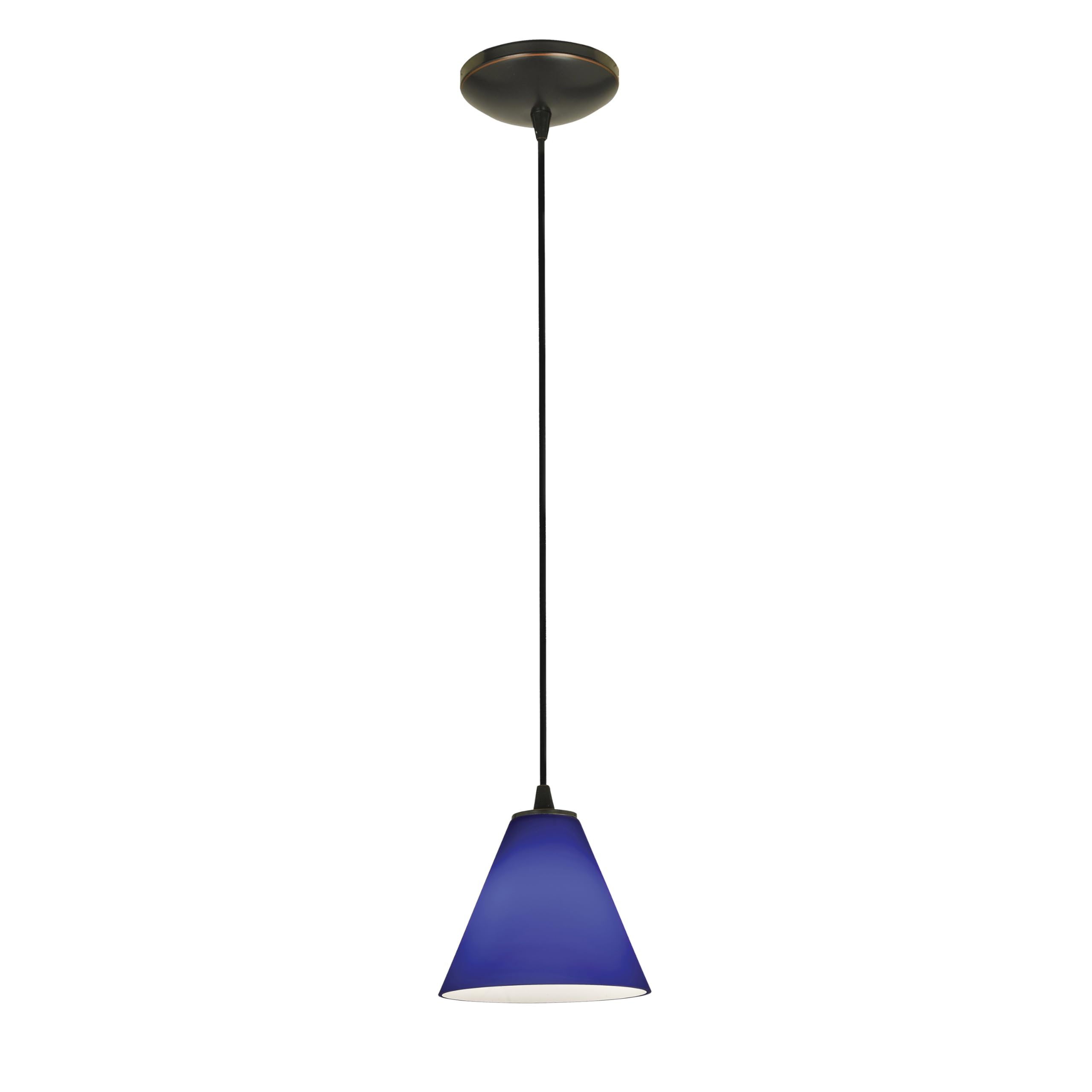 Elegant Martini Glass Pendant Light with Oil-Rubbed Bronze Finish & Cobalt Blue Glass Shade - Perfect for Bar, Kitchen Island, or Dining Room Lighting