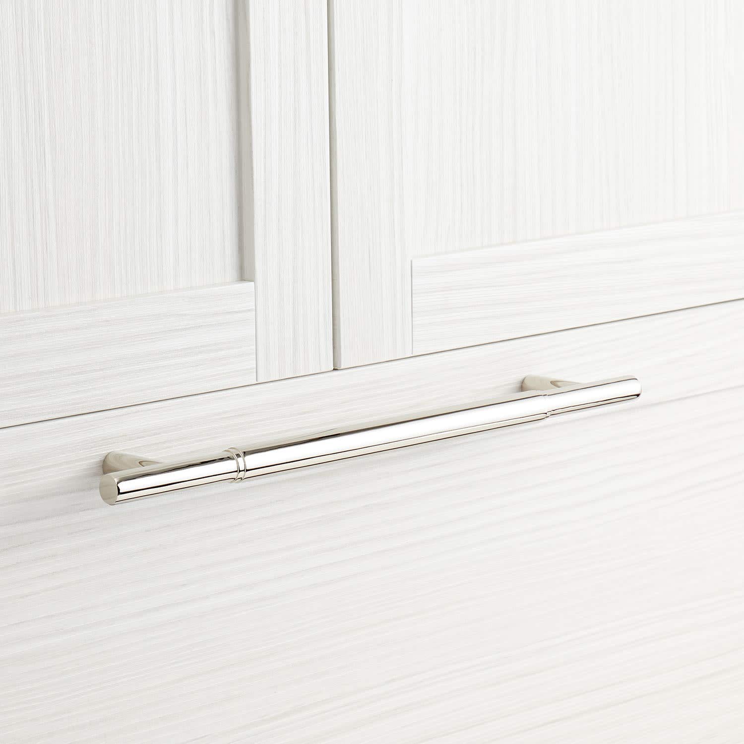 Signature Hardware 450257 Colmar 12 Inch Center to Center Bar Cabinet or Appliance Pull - Polished Nickel Finish - Modern Kitchen & Bathroom Cabinet Hardware for Drawers and Doors