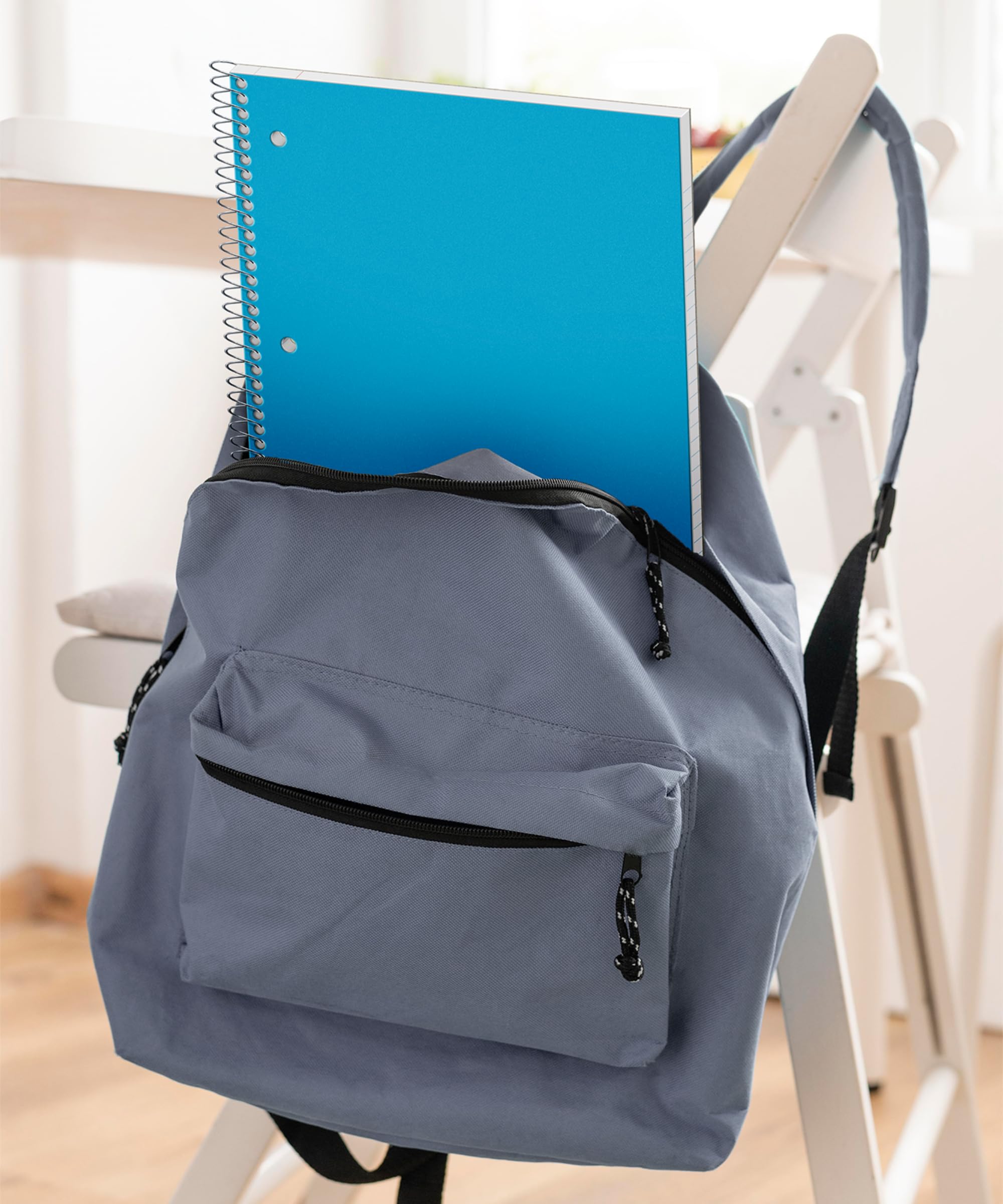 Dunwell 3 Subject Spiral Notebook - College Ruled, 150 Sheets (300 Pages), 8.5 x 11 Inches, Durable Plastic Cover, 3 Pocket Dividers & 3-Hole Punched Paper - Perfect for School, Office & Note Taking
