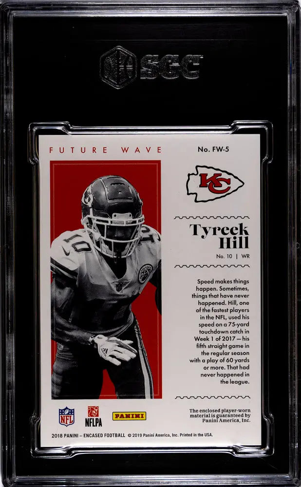2018 Panini Encased Tyreek Hill Future Wave Material Sapphire SGC 9.5 Graded Football Card - Rare Collectible for Sports Memorabilia & Trading Card Enthusiasts - Perfect for Display, Investment, and Fantasy Football Fans