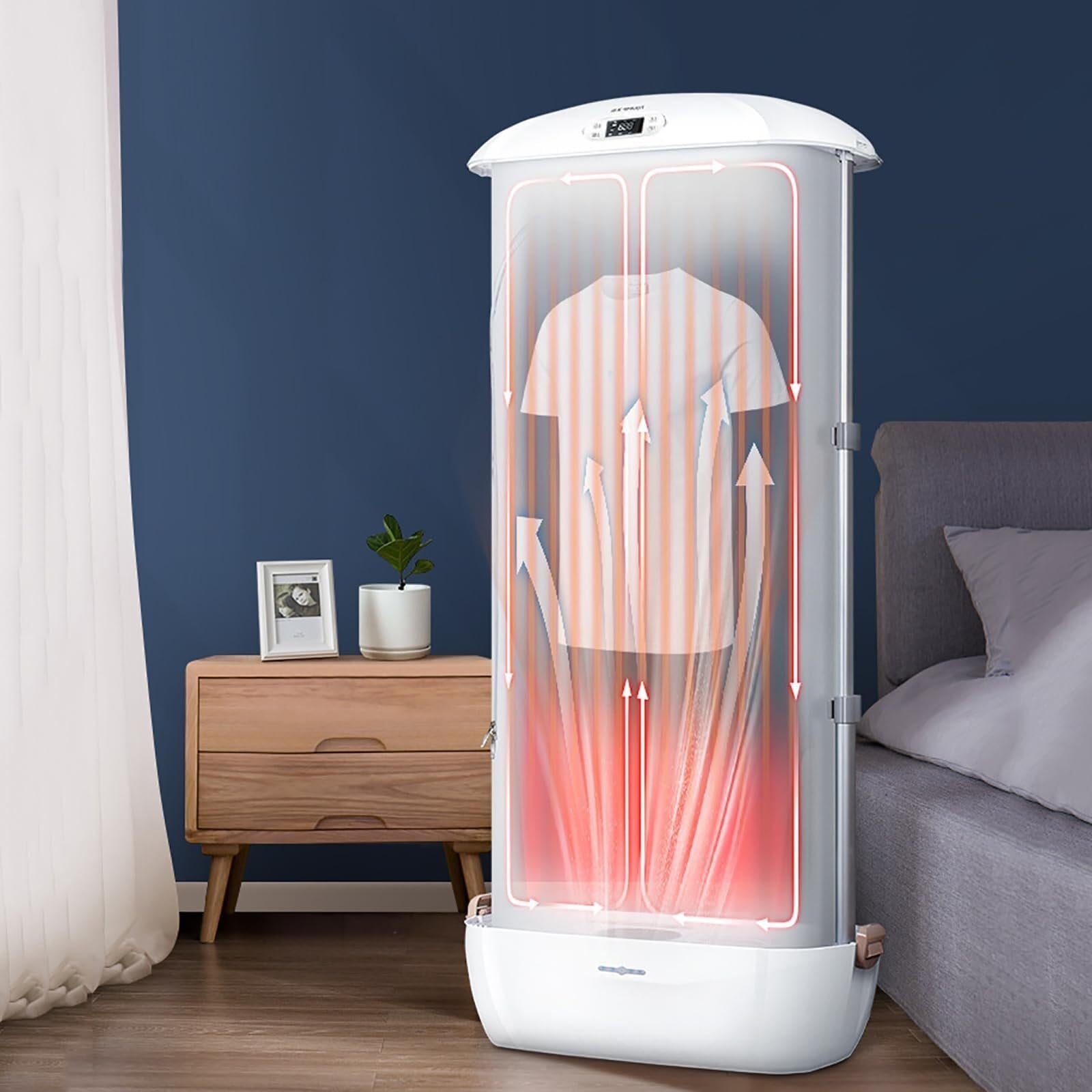 Portable Electric Clothes Dryer & Automatic Ironing Machine - Smart Steam Drying & Wrinkle Removal with Remote Control - Foldable Design for Home, Travel & Small Spaces