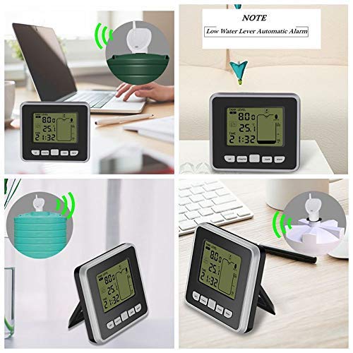 Ultrasonic Water Level Meter with Temperature Sensor - Digital Display Tank Depth Gauge for Water Storage, Pools, and Industrial Liquid Monitoring