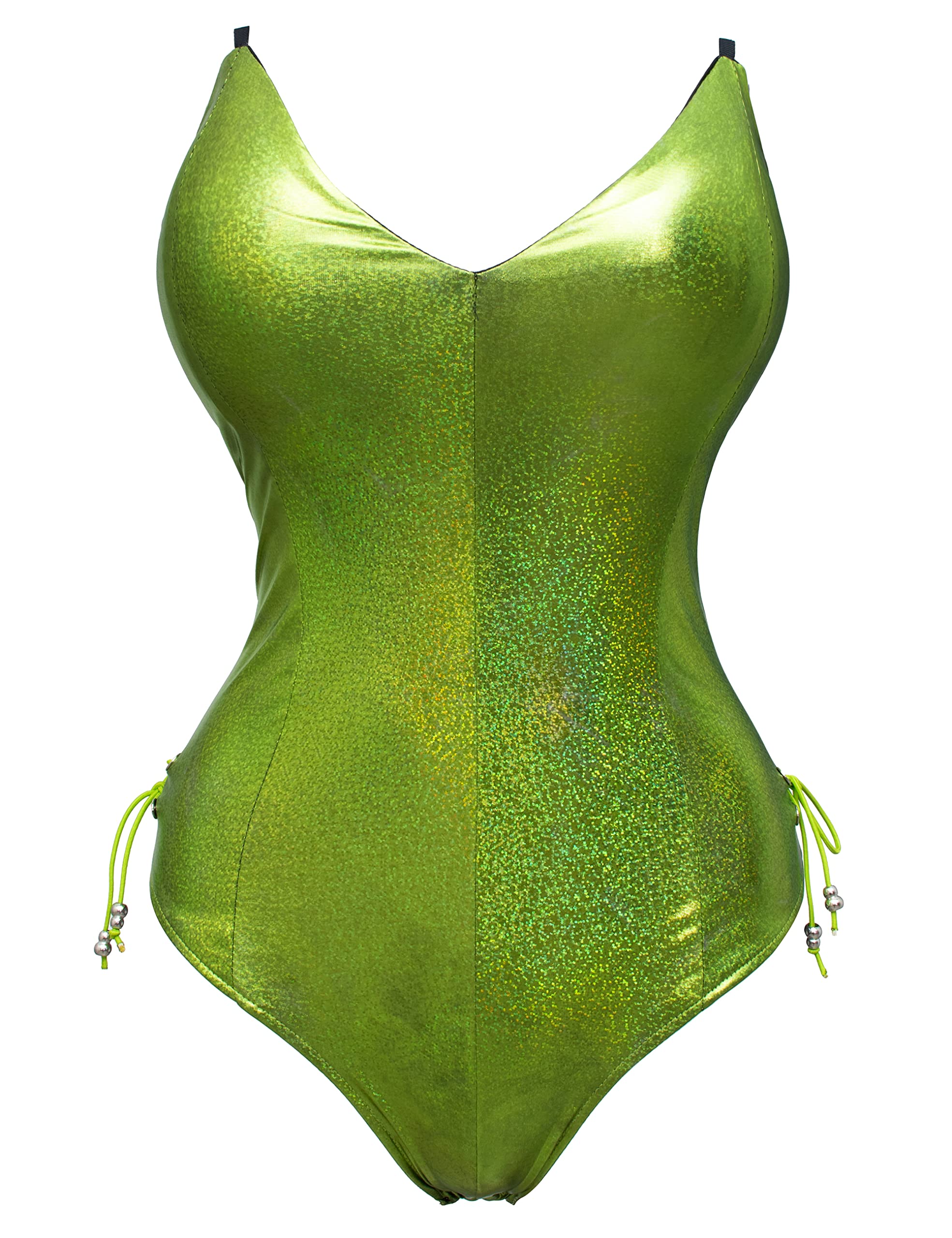Women's Bunny Costume - Shiny Holographic Bodysuit with Stockings Set for Cosplay, Halloween, and Party Outfits | Sparkling Senpai One-Piece Jumpsuit